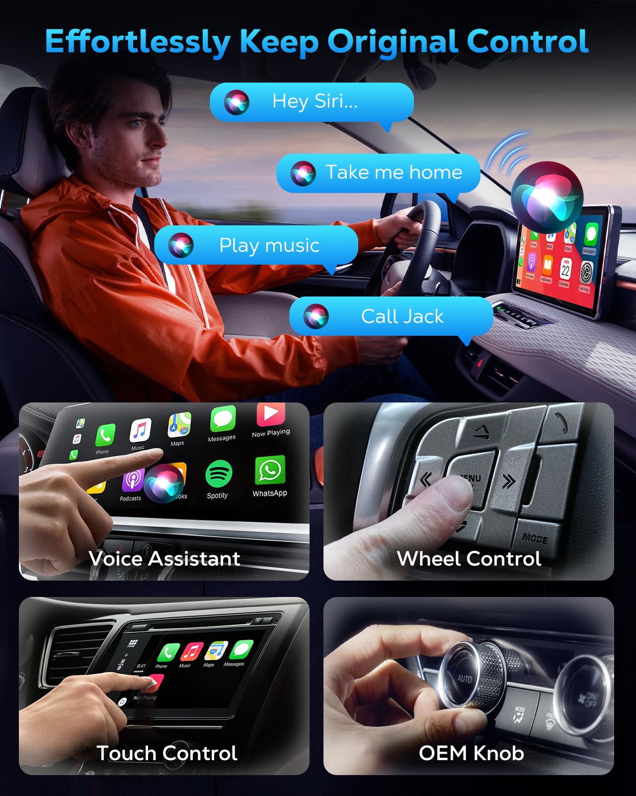 MoKo Wireless CarPlay Adapter for iPhone 2025, Converts Wired Car Play to Wireless Dongle, Plug and Play Fast Response Bluetooth CarPlay Adaptor for iPhone iOS 10+ and Cars with Built-in Car Play