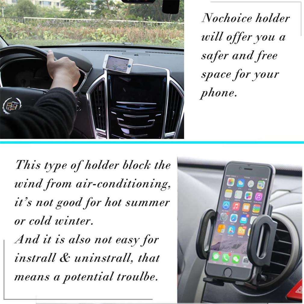 Nochoice Magnetic Car Mount Cell for Phones Big Angle Black (3 Magnets + 3 Balls)