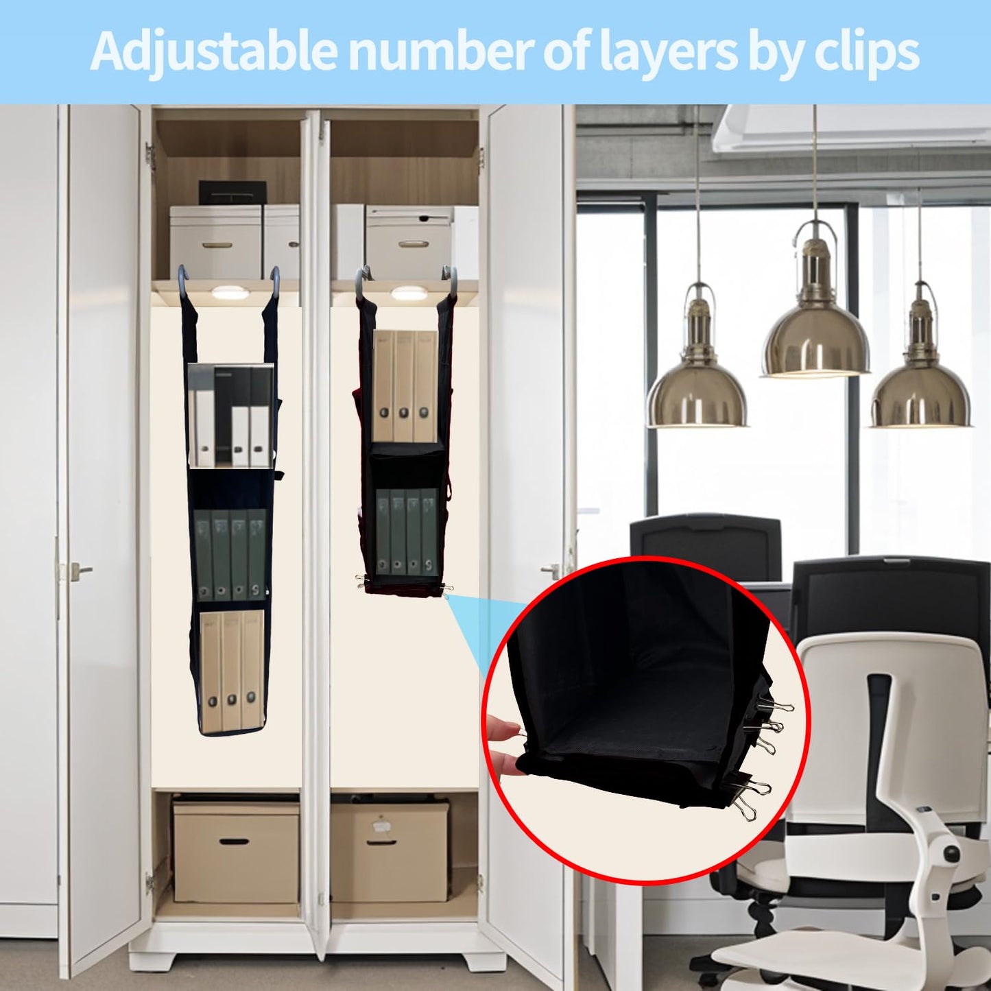 CATECASE Hanging Locker Organizer - 3 Shelf Adjustable Storage Solution for School, Work, Gym, and Closet - Easy to Install and Efficiently Organize Your Locker (Black)