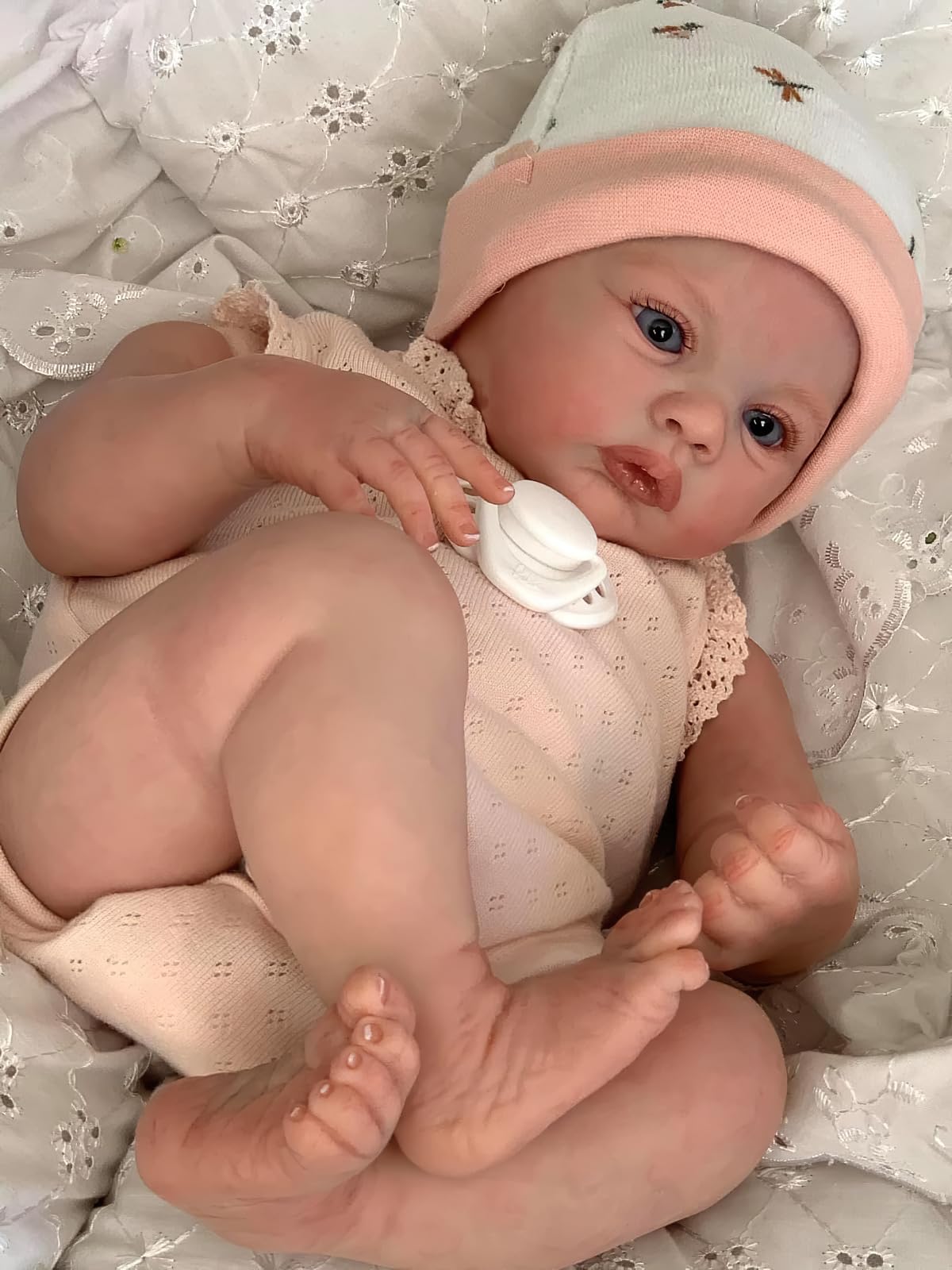 TERABITHIA 18Inches Rooted Hair Lifelike Reborn Baby Dolls with Cloth Body Realistic Newborn Preemie Dolls Collectible Art Doll Birthday Gift Set for Kids