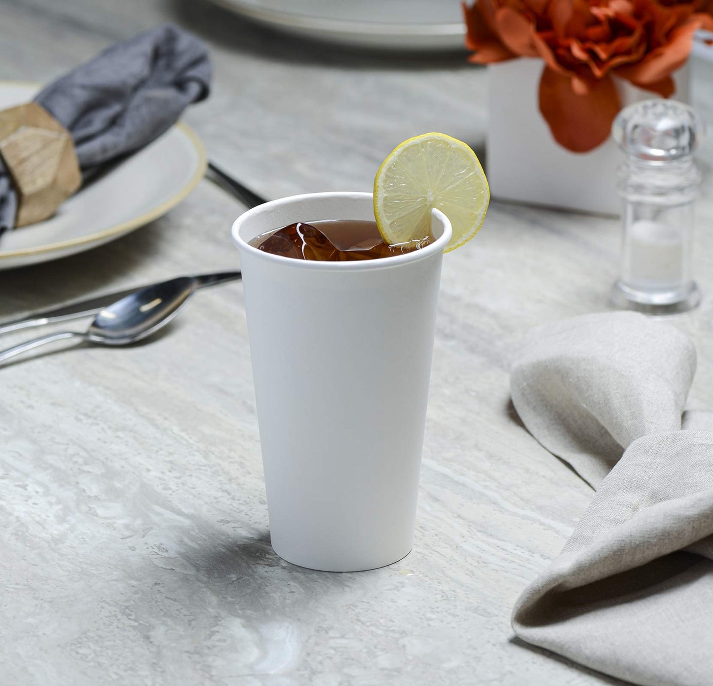 GUSTO [16 oz. - 200 Count] Disposable White Paper Cups, Hot Coffee Cups - Eco-Friendly Hot Cups (Formerly Comfy Package)