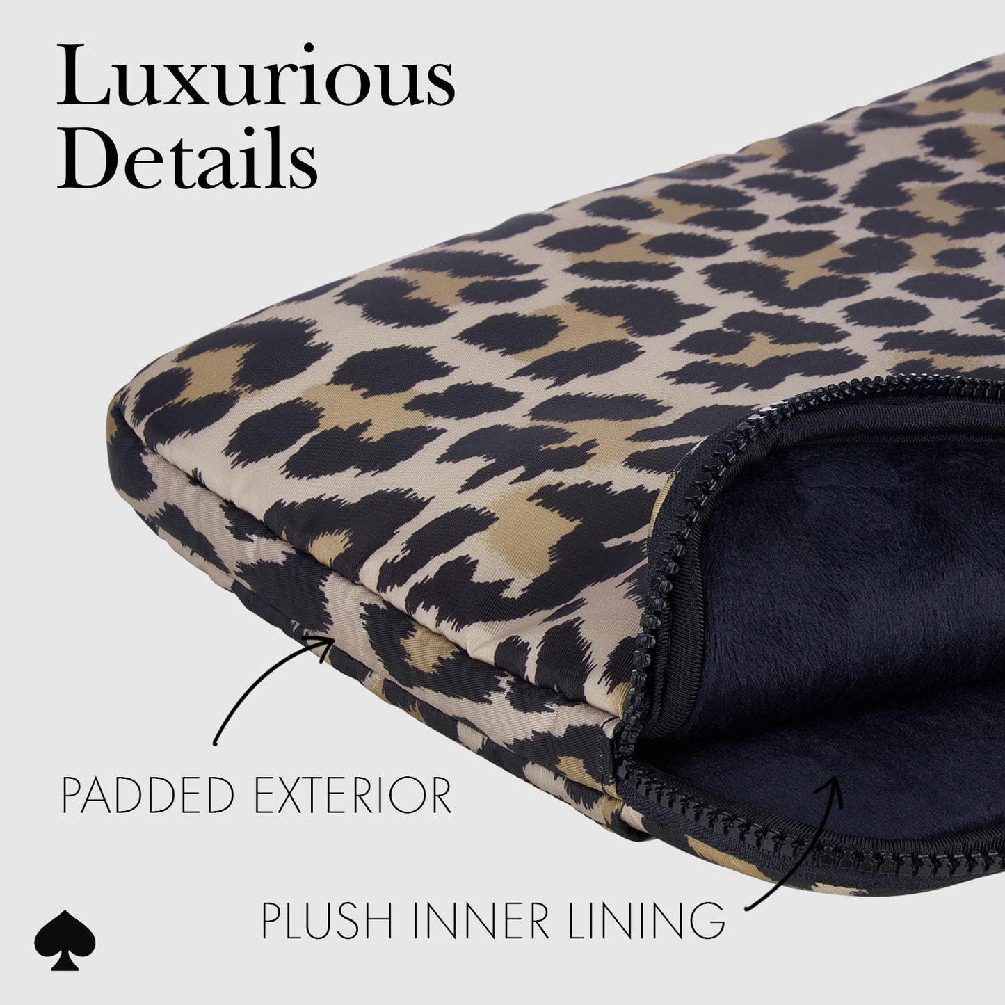 kate spade new york Puffer Laptop Sleeve 14 Inch - Classic Leopard - for 13 to 14 inch MacBook Pro M3 Max/M3/M2/M2/M1 Max/M1 Pro
