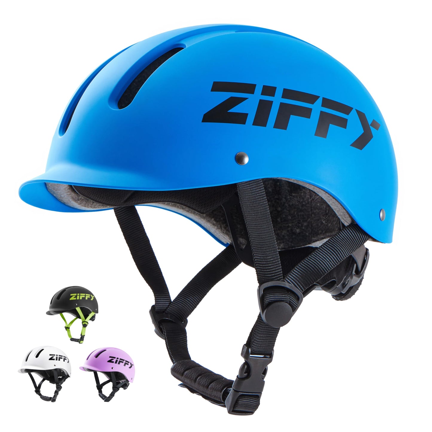 ZIFFY Youth Bike Helmets for Kids – Lightweight, Adjustable, Safety Certified Scooter Helmet for Boys & Girls with Washable Inner Lining, M, Blue