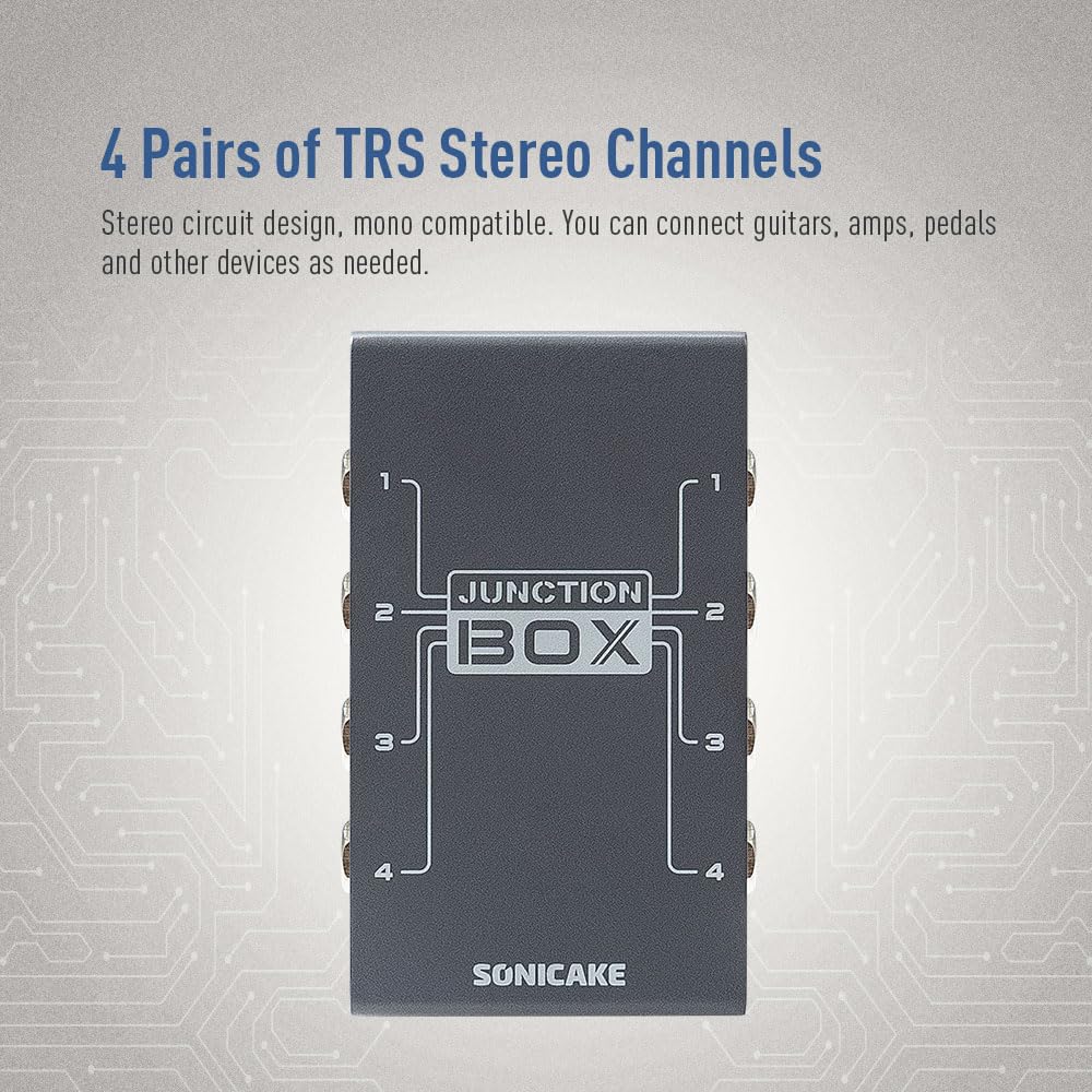 SONICAKE TRS Stereo 4 Channels Organisation Line Guitar Bass Effects Pedal Junction Box