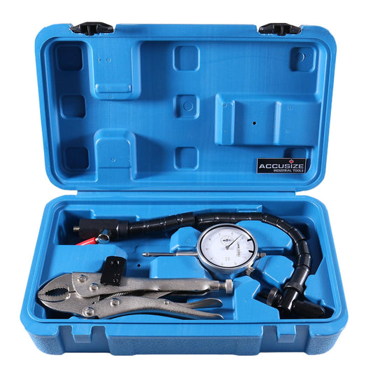 Accusize Industrial Tools Premium Automotive Products - Disc and Rotor/Ball Joint Gage, 1'' x 0.001'' Indicator plus a Flexible Stem Holder, 0510-0916