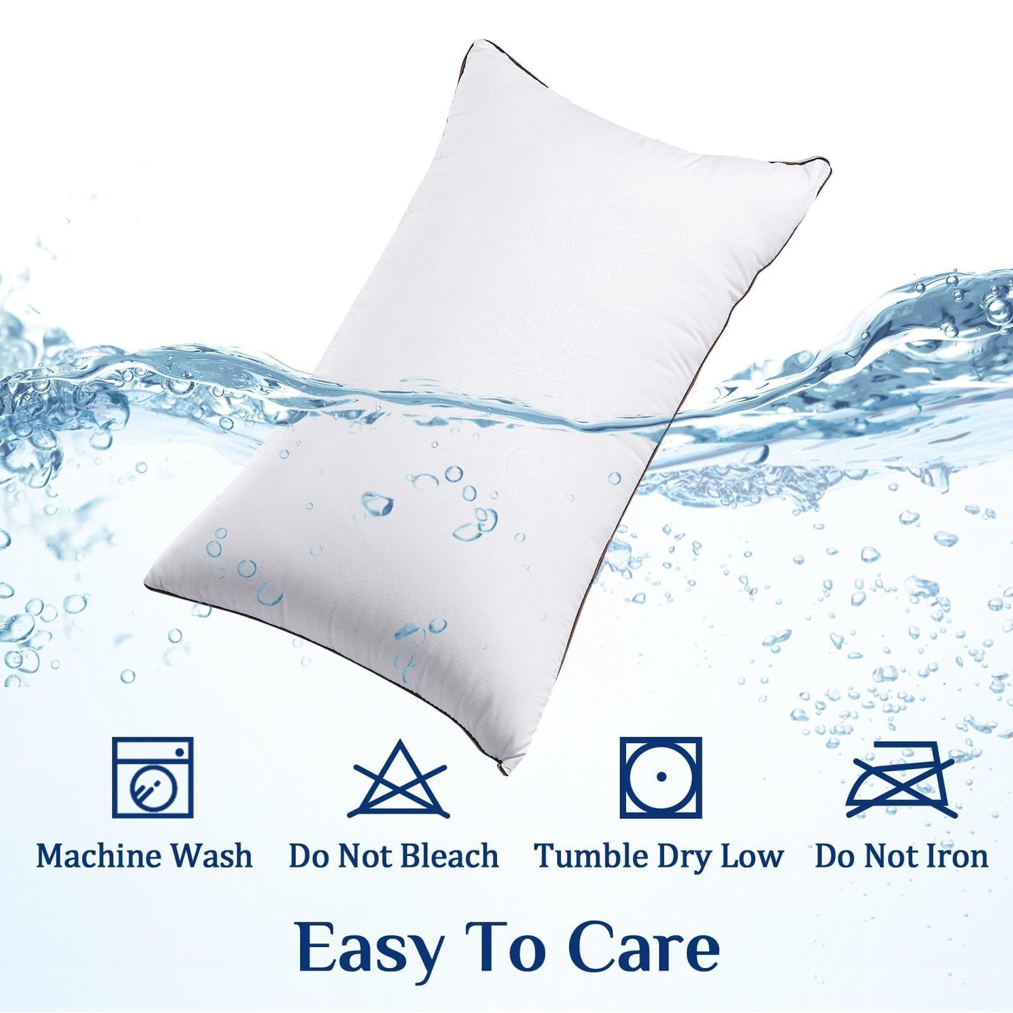 JOLLYVOGUE King Size Pillows 2 Pack for Sleeping, Soft and Supportive Bed Pillows for Side Back and Stomach Sleeper, Down Alternative Hotel Collection Pillows 2 Pack