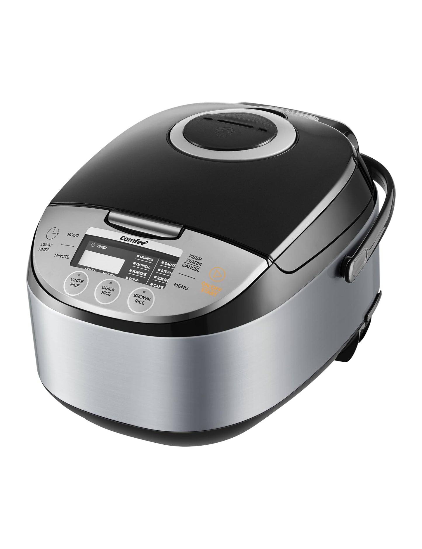 COMFEE' Rice Cooker 6 Cups Uncooked, Portable Non-Stick Rice Maker, Japanese Rice Cooker with Fuzzy Logic Technology, 24-Hour Timer Delay, 11 Presets, Black