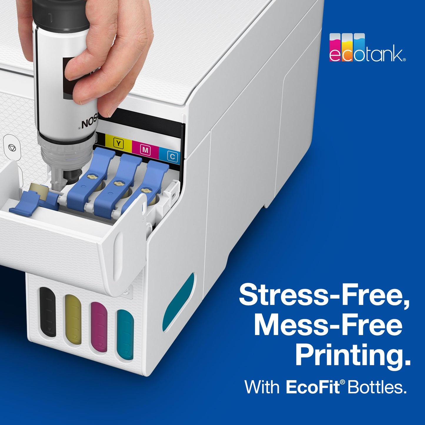 Epson 522 EcoTank Ink Ultra-high Capacity Bottle Cyan (T522220-S) Works with ET-2720, 2800, 2803, 2840, 4700, 4800, 4810