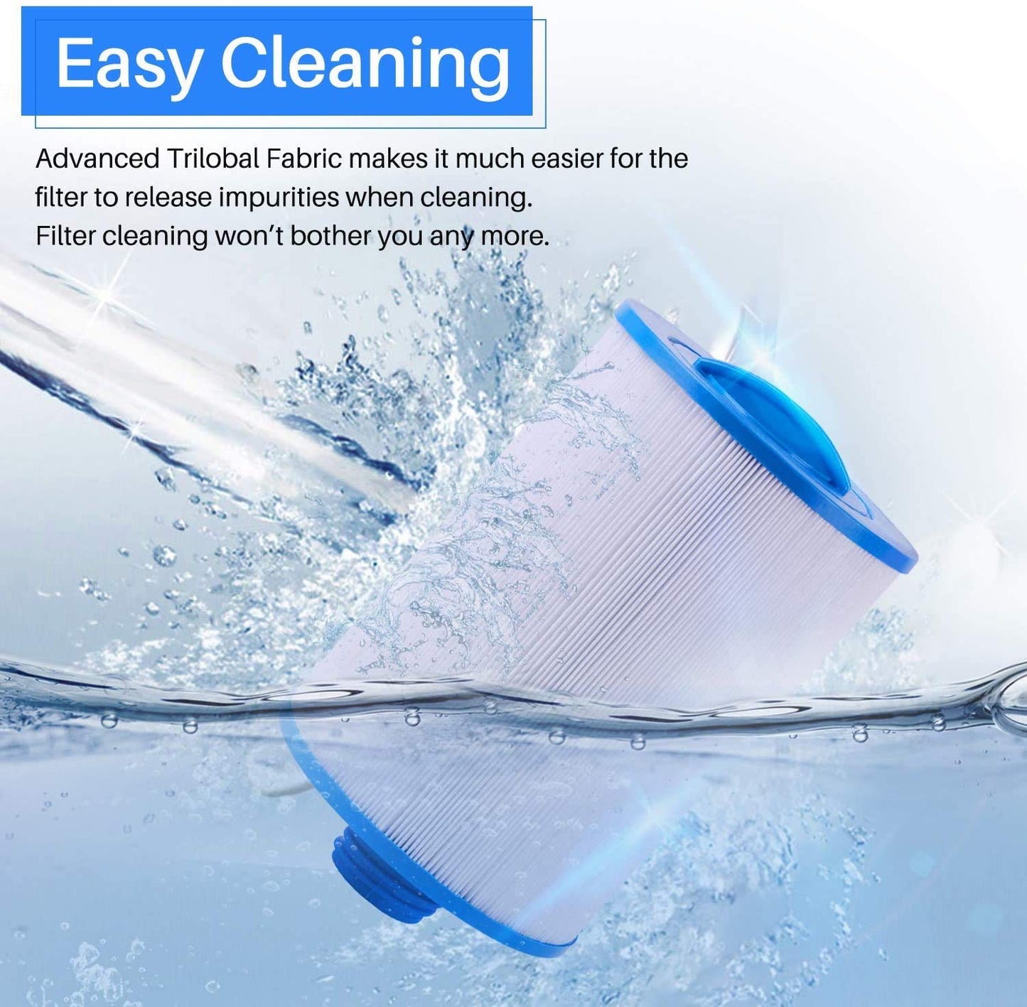 PWW50 Filter Compatible with Pleatco Spa Hot Tub Replacement Filter, PWW50P3 Spa Filter Compatible with Unicel 6CH-940, Filbur FC-0359, Waterways 817-0050 Front Access Skimmer Aber Hot Tubs(2 Pack)