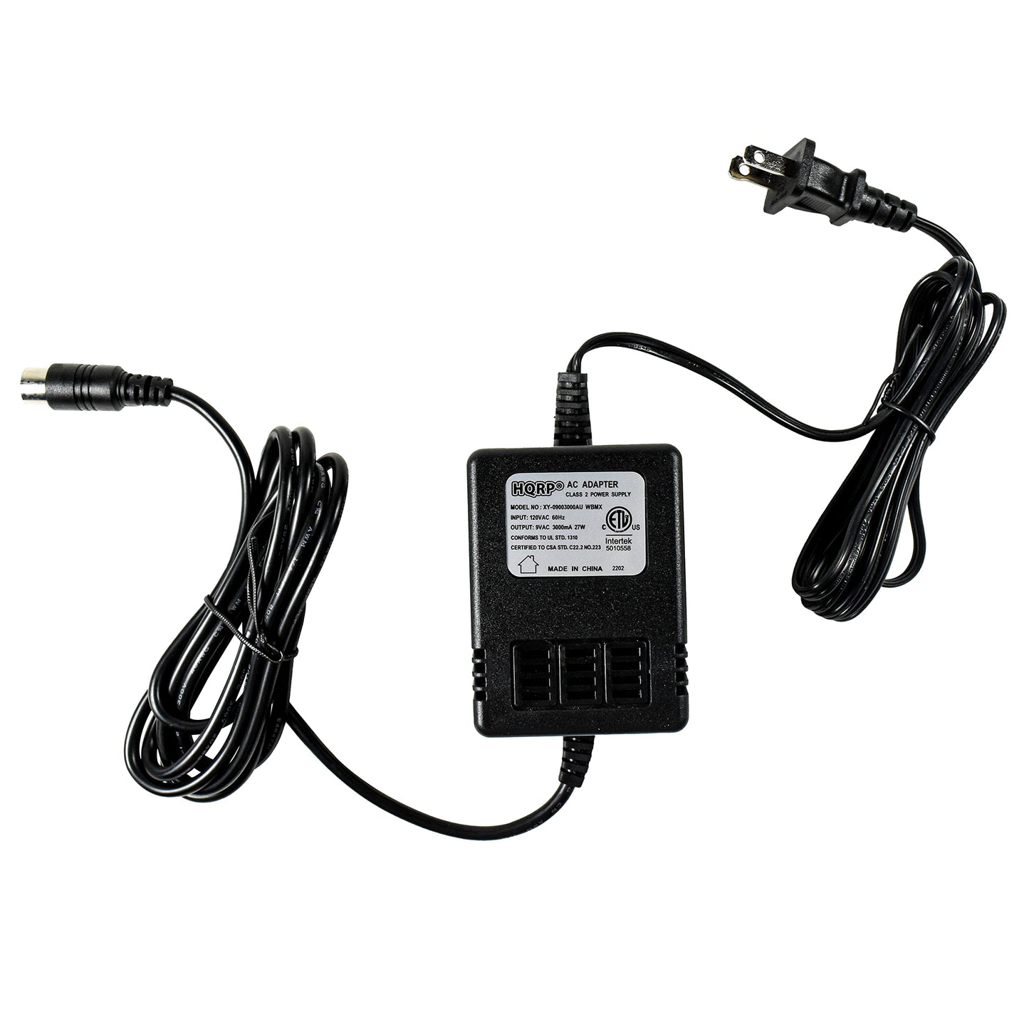 HQRP 9V AC Adapter compatible with Alesis P4 AC09 25D 4-pin DIN Connector 9V AC Power Supply Replacement fits QSR DMPro drum machine MIDI Data Disk Quadraverb GT Quadraverb Quadraverb 2 S4 + Euro Plug