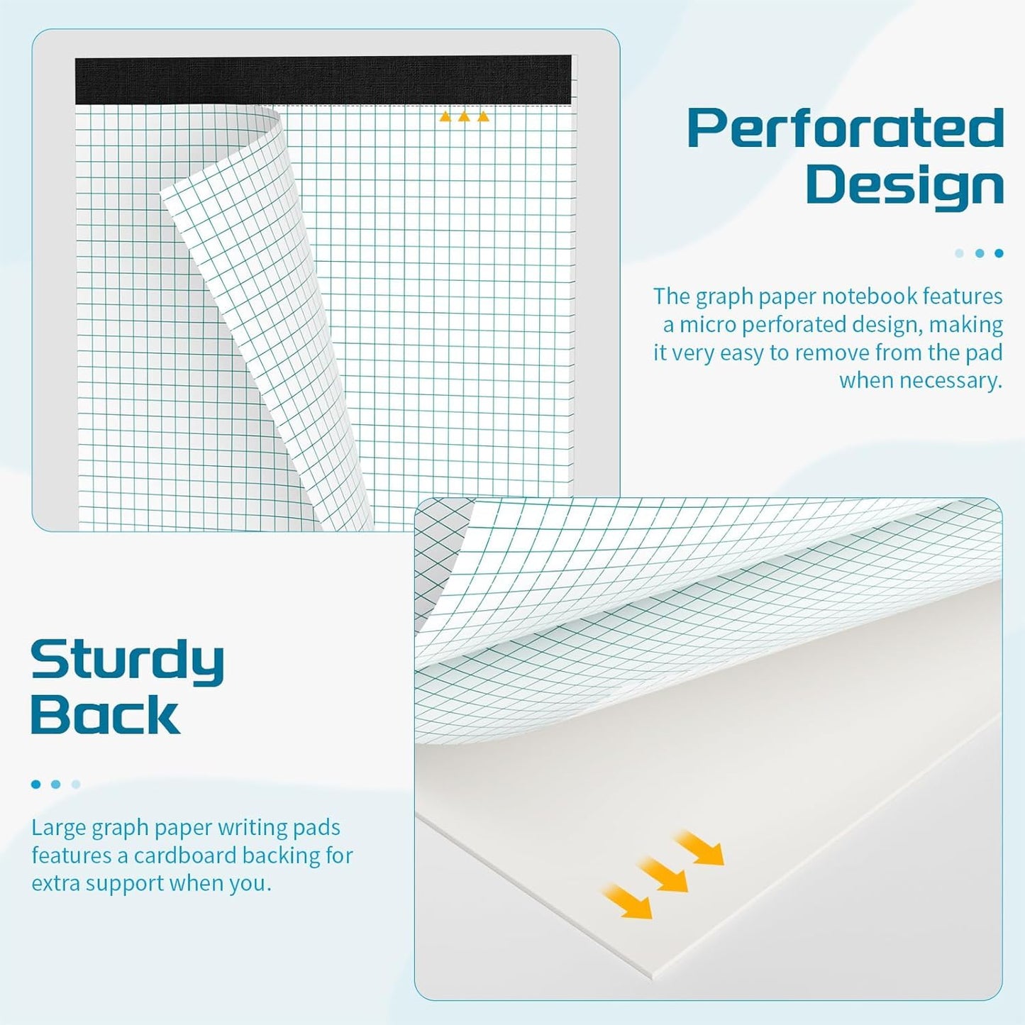 Graph Paper Pads 8.5 x 11 Graph Paper Notebook, 24 Pack 4x4 Quad Grid Paper, 30 Sheets Lined Paper Grid Notebook, Grid Paper Notebook 8.5 x 11 Engineering Paper for Drawing, Designing, Math Sketching