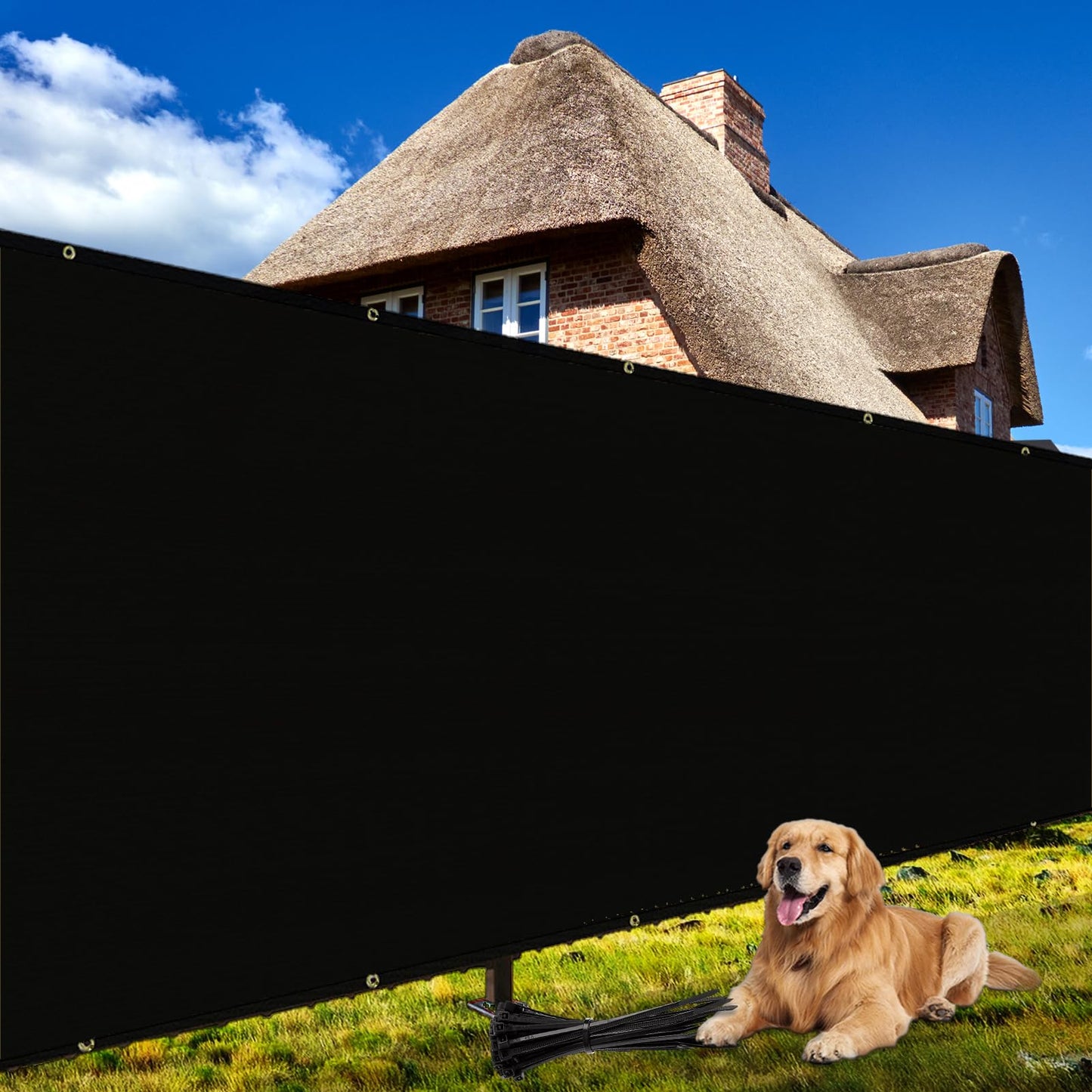 Shade&Beyond 6' X 25' Fence Privacy Screen Heavy Duty 170 GSM Fencing Mesh Shade Net Cover for Wall Garden Yard Backyard Indoor Outdoor Decoration, Black