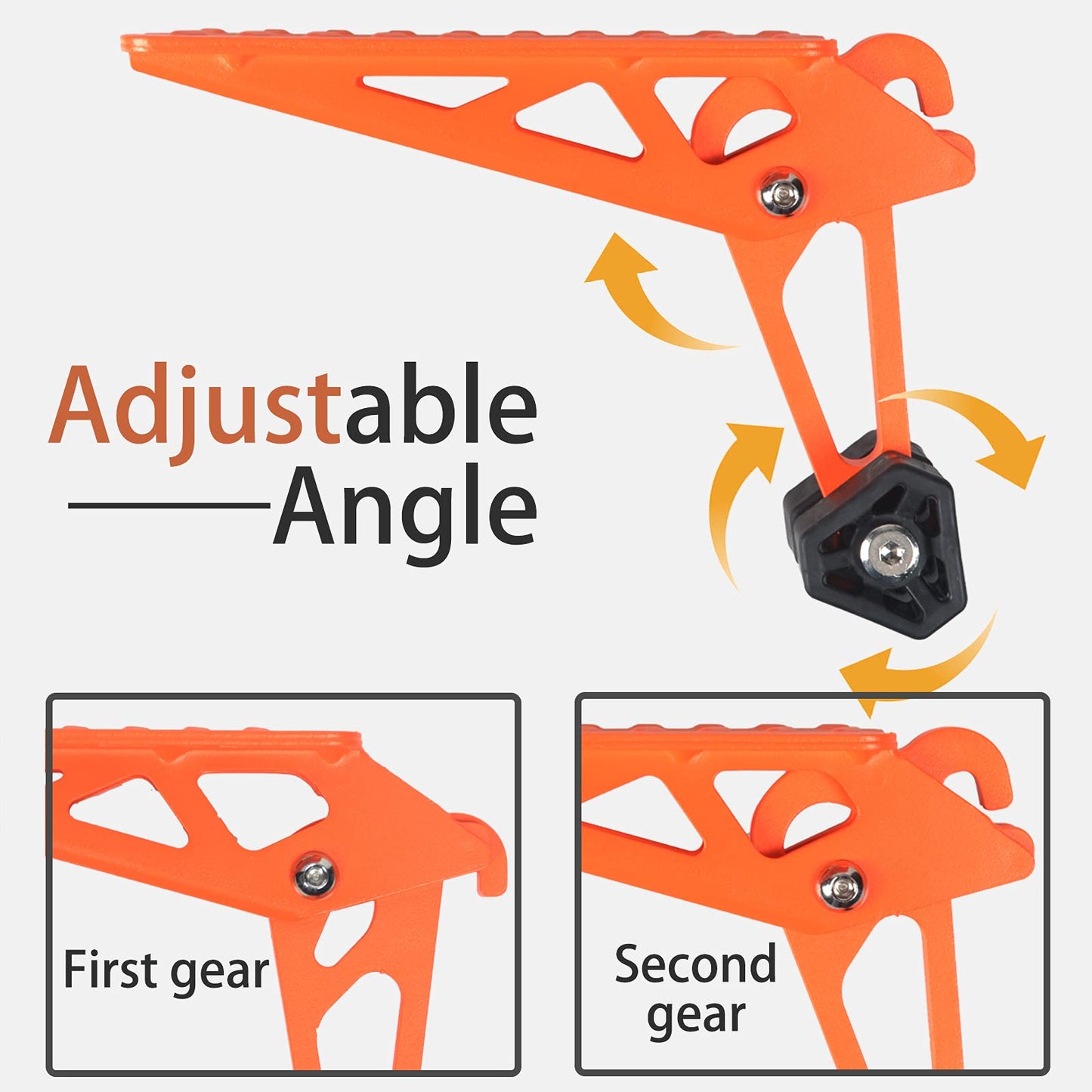 TOOENJOY Universal Fit Car Door Step, Foldable Roof Rack Door Step Up on Door Latch, Supports Both Feet, Easy Access to Rooftop for Most Car, SUV, Truck, Max Load 400 lbs (Orange)