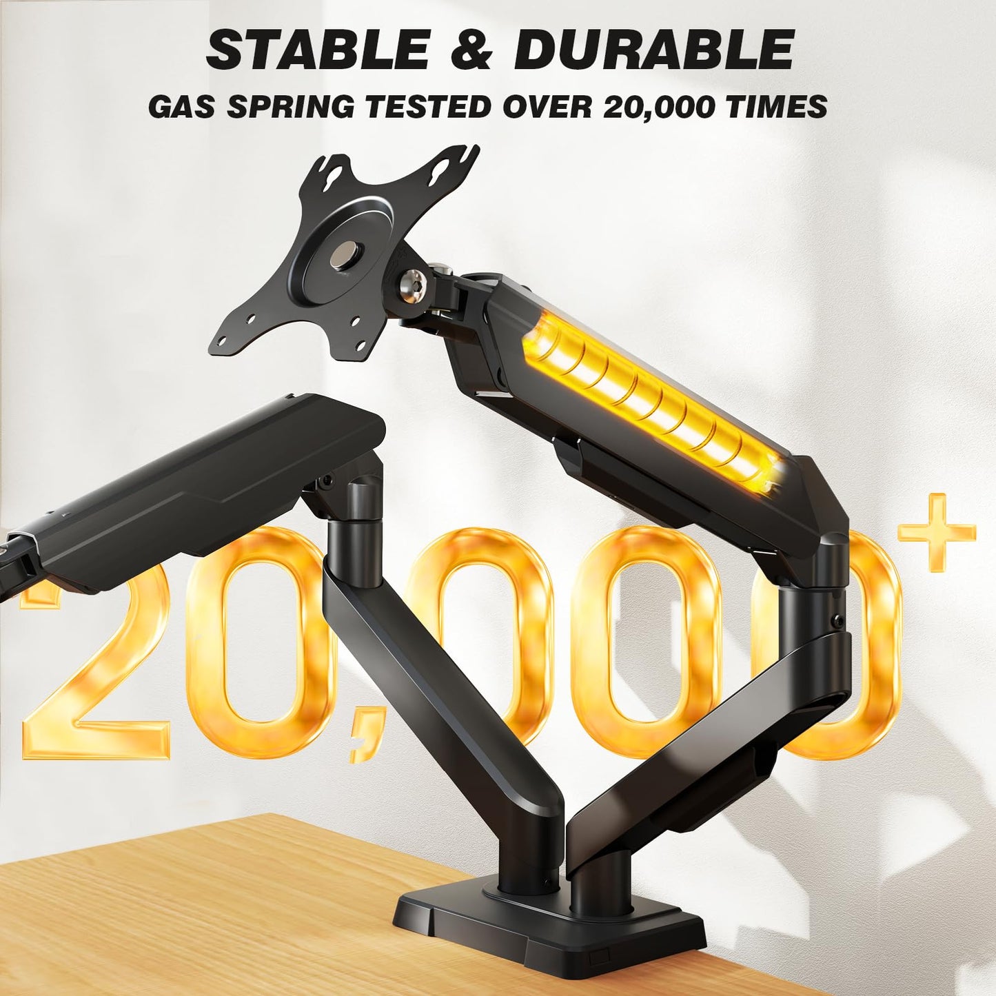 Dual Monitor Stand - Adjustable Dual Arm Mount for 17-35 Inch Screens, Ergonomic VESA Mount with C Clamp/Grommet Base, Each Arm Holds up to 22lbs, Black