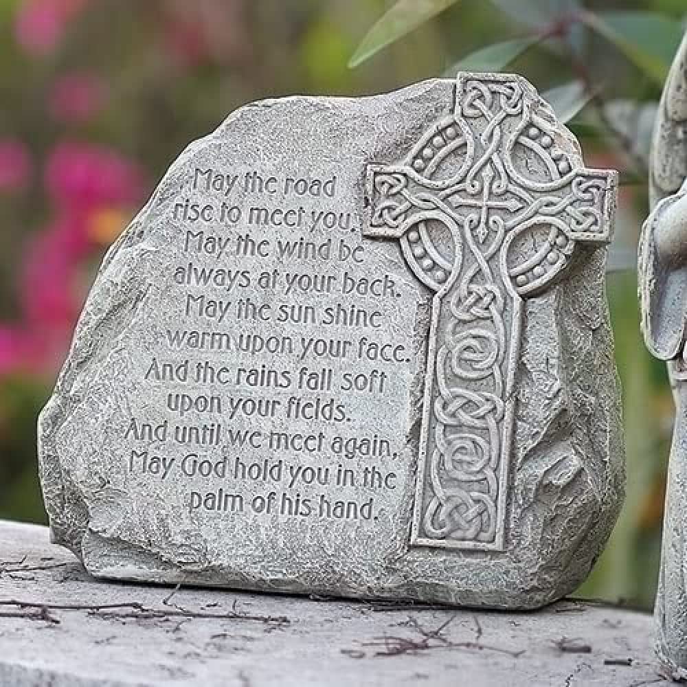 Joseph Studio Celtic Cross Garden Stone with Verse 8.25 Inch