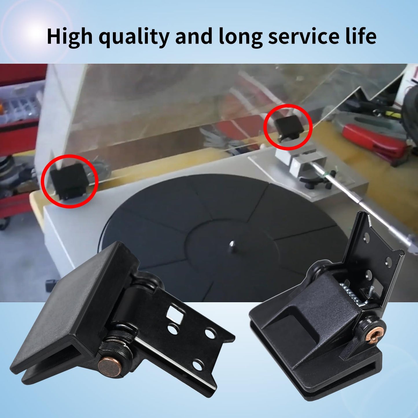 2 Pcs Vsttar Dust Cover Hinge Turntable Parts Compatible with Akai AP-206,AR - AR The Turntable,BSR - Quanta 450SX,Kenwood - KD-40R,Sony PS-11,PS-22,Yamaha-P-200,Different Makes Models of Turntables