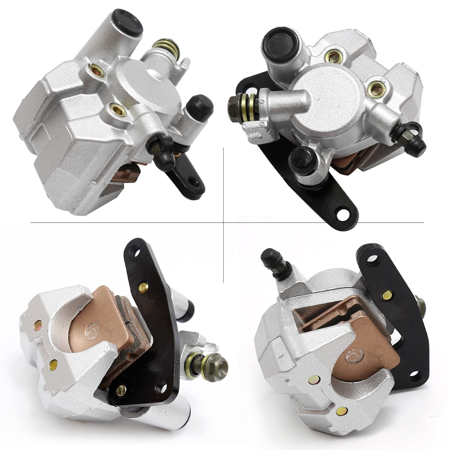 EATAKWARD Front Left & Right Brake Calipers & Pads 3GD-2580T-01-00 3GD-2580U-01-00 Replacement for Yamaha Banshee Big Bear Grizzly Kodiak Warrior Wolverine YFM 125 250 350 400 450 660 YFZ350 (Black)