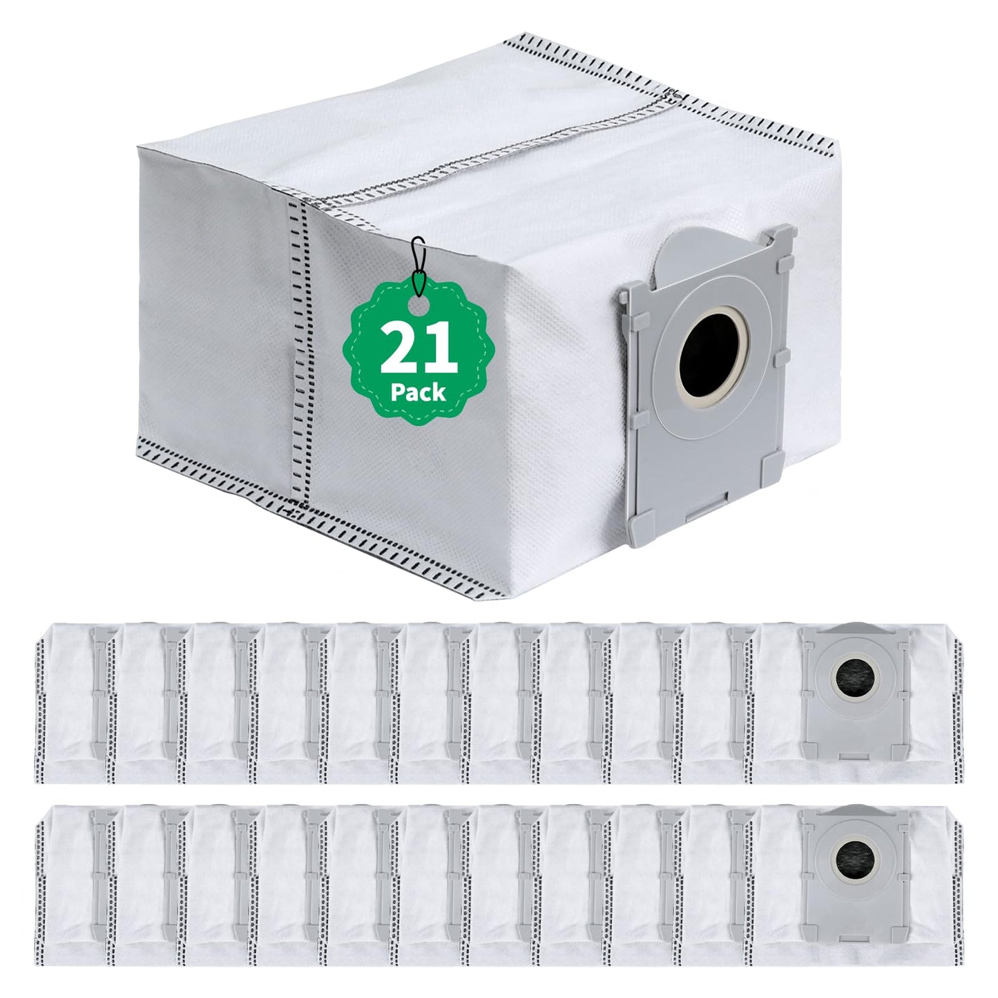 21 Pack Replacement Dust Bags Compatible with ECOVACS DEEBOT X9 PRO Omni, T90 PRO Omni, T50 PRO, T50 MAX, X8 PRO Omni, T80 Omni - Large Capacity Disposable Vacuum Cleaner Bags