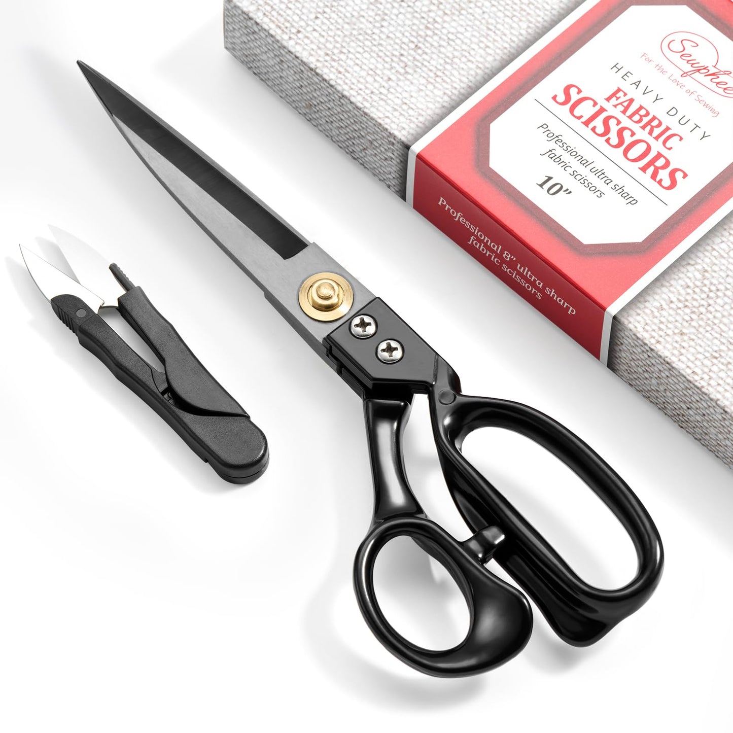 Fabric Scissors Professional Heavy Duty 10 inch Sharp Fabric Shears for Tailor Industrial Sewing Scissors for Cutting Clothes Upholstery Leather Ideal Home and Commercial Fabrics Sewing Accessories