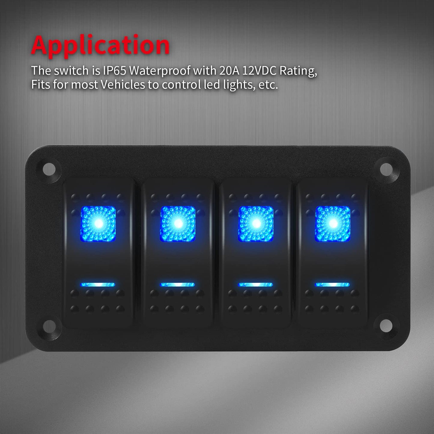 DaierTek UTV Car Rocker Toggle Switch 20A 12V Blue LED Light Waterproof SPST 5 Pin ON/Off for Marine Boat ATV RZR RV SUV Truck Auto Motorcycles -8pack