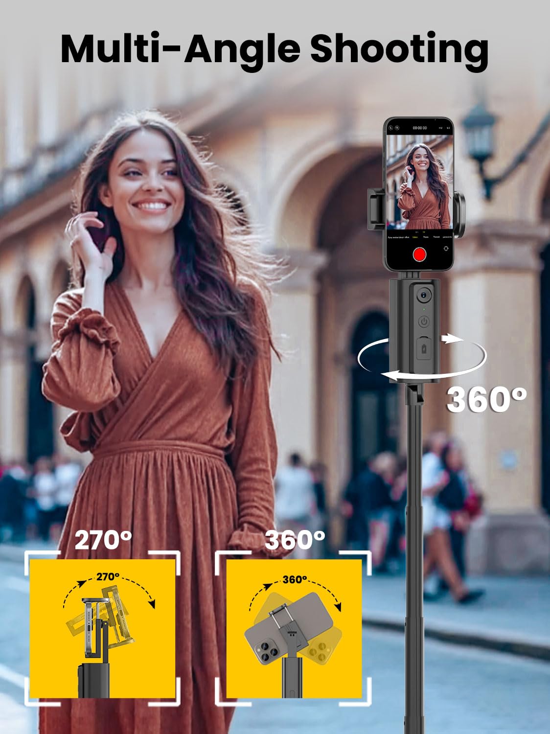 AOCHUAN Face Tracking Tripod for iPhone,57'' Expandable Selfie Stick for iPhone,Phone Tripod for Android with Remote, No APP,Gesture Control,Content Creator Essentials for YouTube, Tiktok,Smart M3