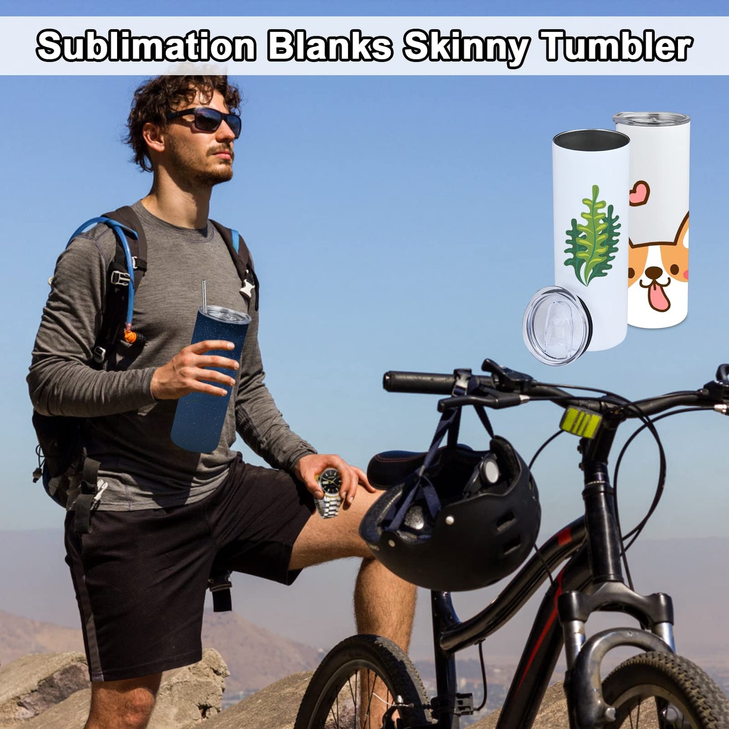 20oz Sublimation Tumblers,10 Pack Blank Skinny Tumbler with Lids and Straws,Stainless Steel Double Wall Vacuum Insulated Sublimation Tumbler Bulk Set,Straight Tumblers Cups Travel Coffee Cup