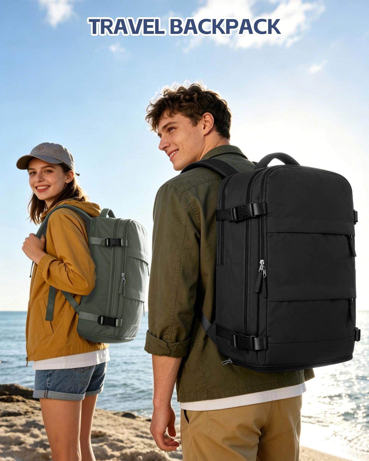 Travel Backpack Cabin Bag for Ryanair 40x20x25 Carry on Luggage Backpack Personal Item Backpack for Women Lightweight Water-Resistant Daypack for Business Weekend Trip School Outdoor Rucksack