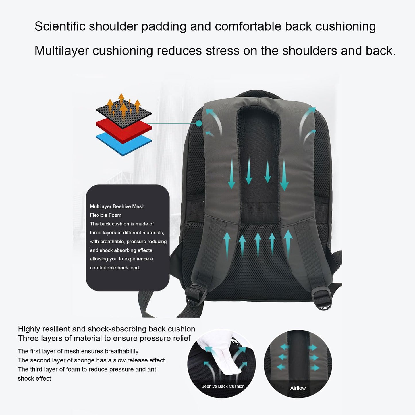 LED Motorcycle Backpack, Full Color Screen LED Laptop Backpack with Customizable Shoulder Straps, 16inch Water Proof Travel Bag, Programmable Riding Backpack for SPOTLED APP