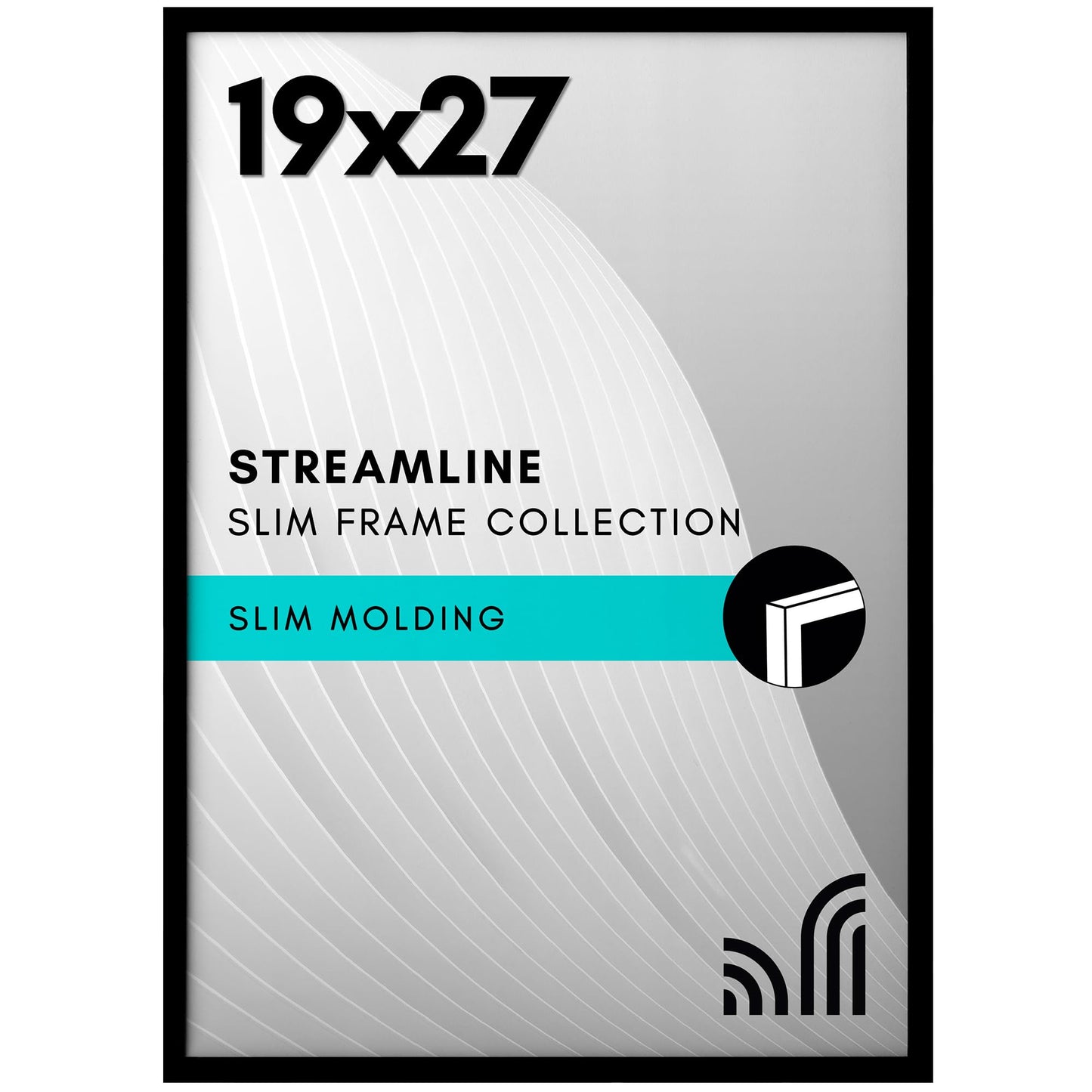 Americanflat 19x27 Poster Frame with Polished Plexiglass - Streamline Collection - Thin Border Picture Frame for Wall Display - Hanging Hardware Included - Black