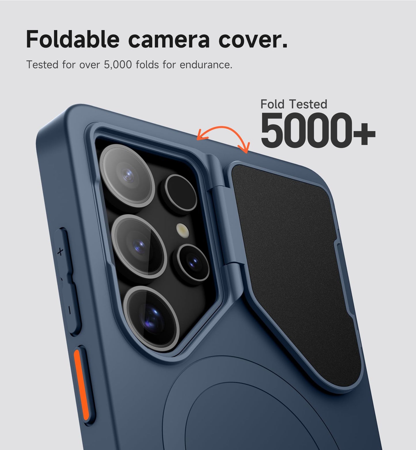 SURITCH for Samsung Galaxy S25 Ultra Phone Case, Magnetic Protective Cover with Camera Cover & Adjustable Metal Kickstand for Galaxy S25 Ultra (2025)-Dark Blue
