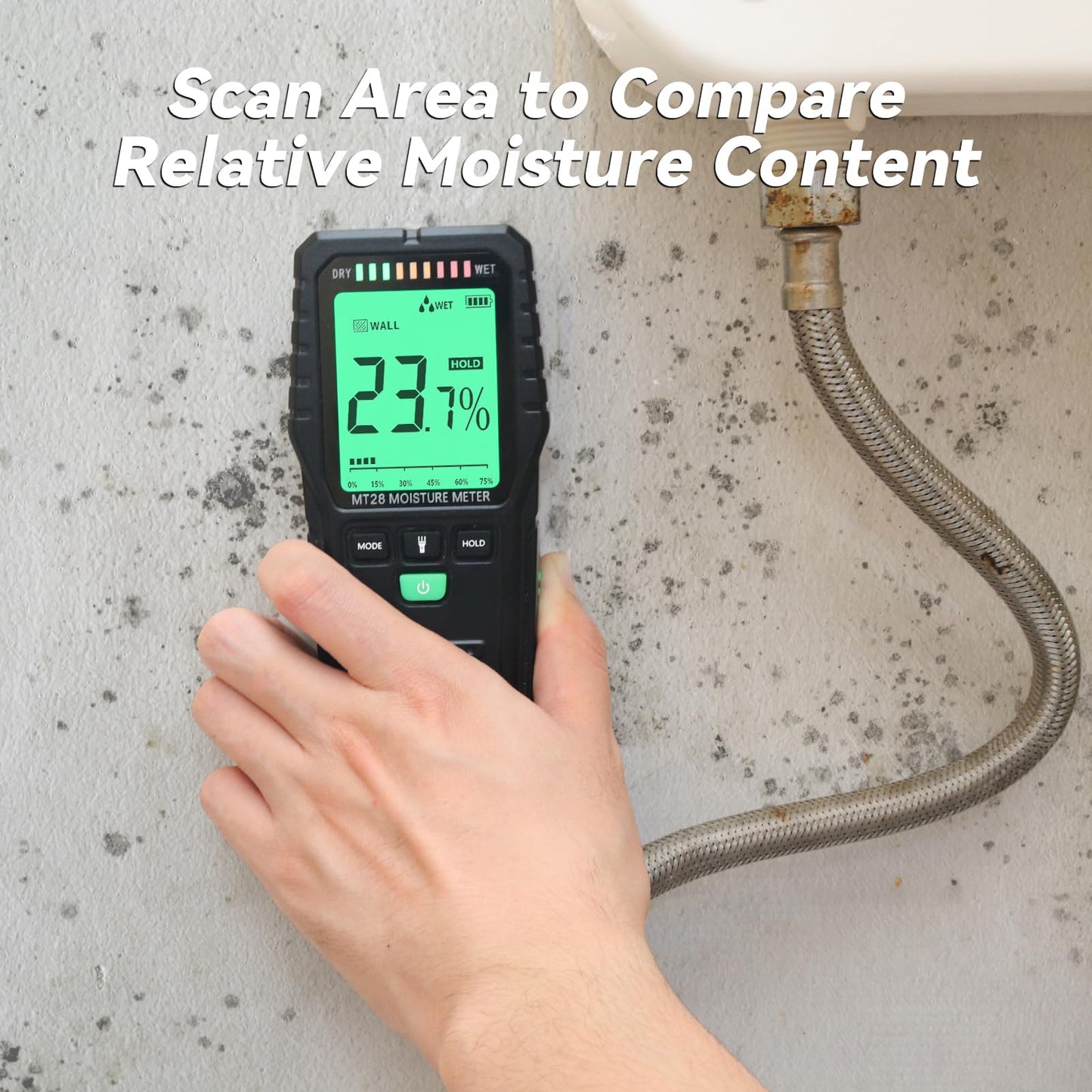 Wood Moisture Meter Pinless Moisture Meter Firewood Detector Humidity Water Leak Lumber Portable Detectors
