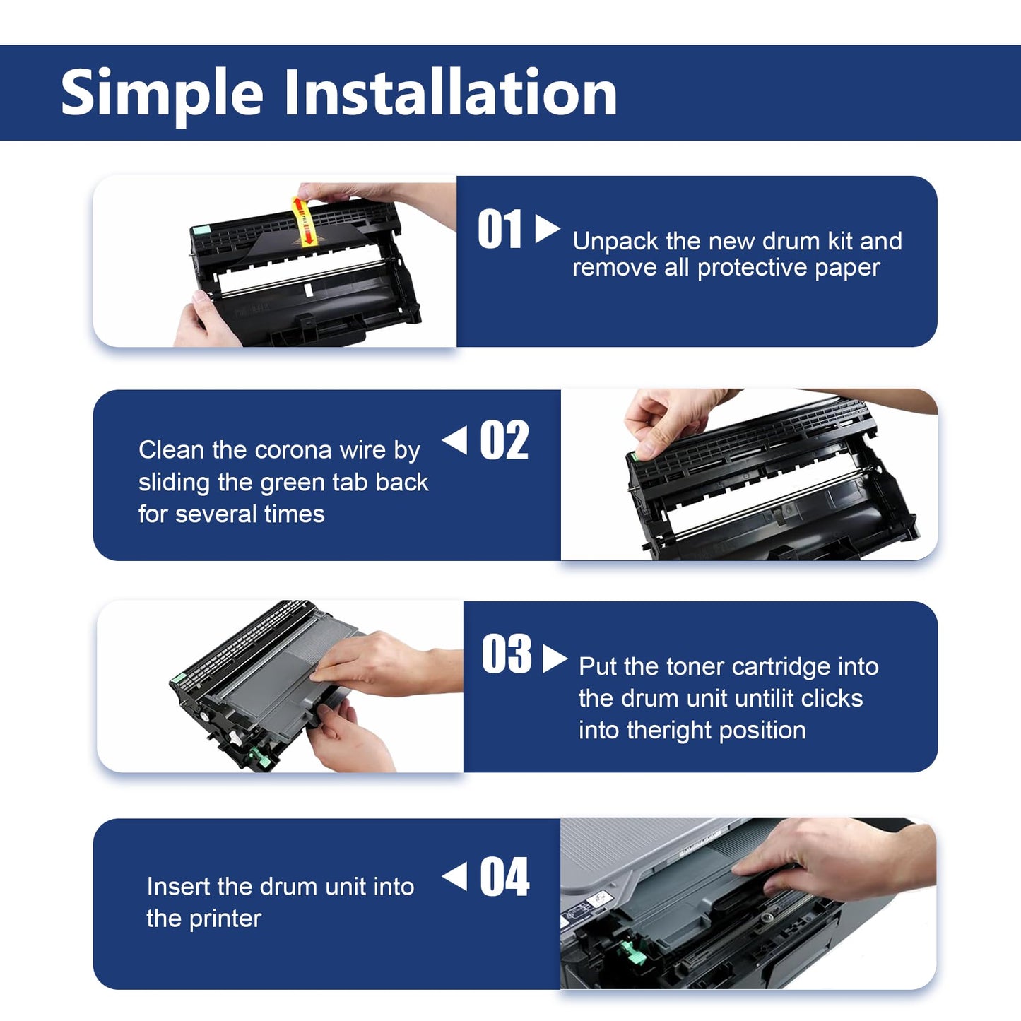 DR-630 DR630 Drum Unit Replacement for DR 630 HL-L2300D L2320D L2360DW L2380DW MFC-L2700DW L2720DW L2740DW DCP-L2520DW L2540DW Printer Black 1 Pack (Toner not Included)