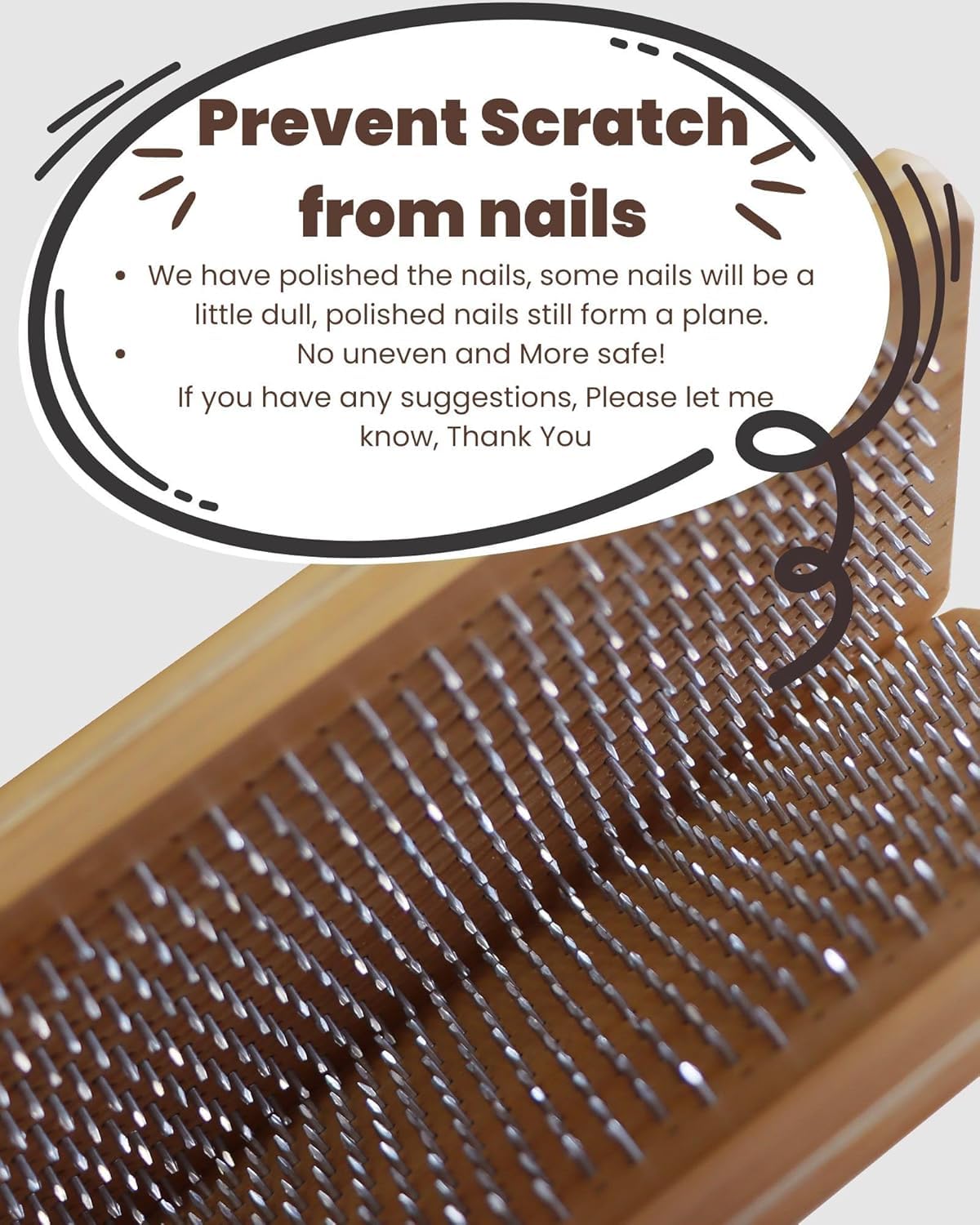 QEAHZ Sadhu Board for Beginners,Nail Boards for feet, Wooden Yoga Board for Acupressure and Meditation, Acupuncture Foot Massage- 8mm, Large Size