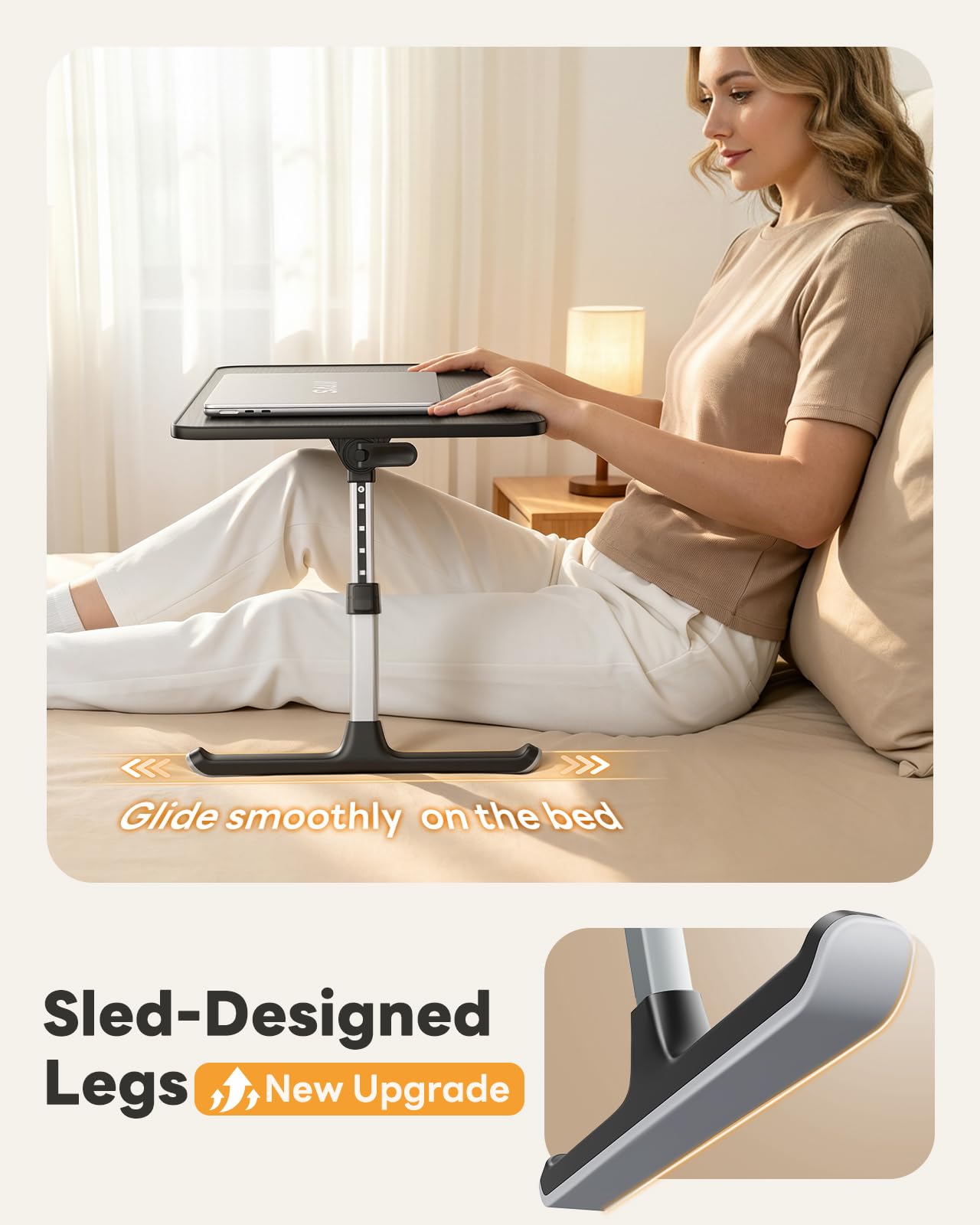 Laptop Desk for Bed, SAIJI Lap Desks Bed Trays for Eating Writing, Adjustable Computer Laptop Stand, Foldable Lap Table in Sofa and Couch (23.6 x 13,Black)