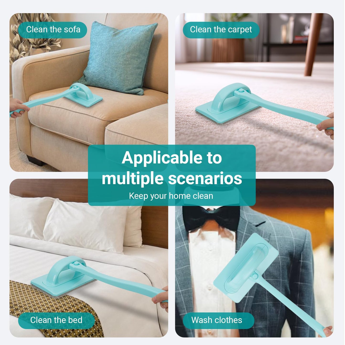 Window Cleaner Tool Set with Window Screen Cleaner and Track Cleaning Kit, Detachable Handheld Mesh Screen Cleaning Brush & 3 Pack Groove Brushes with 6 Replacement Cleaning Cloths