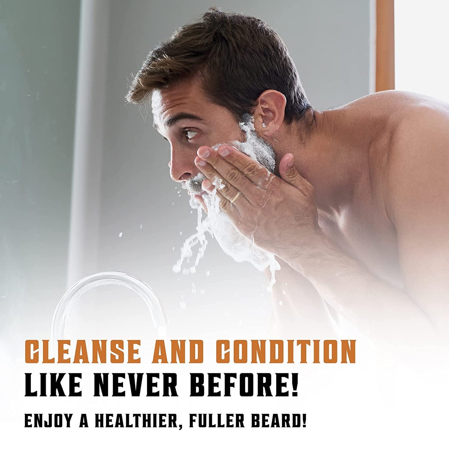 Viking Revolution - Beard Wash & Beard Conditioner Set With Argan & Jojoba Oil - Softens & Strengthens - Beard Shampoo & Conditioner - Sandalwood - 500 ml x 2