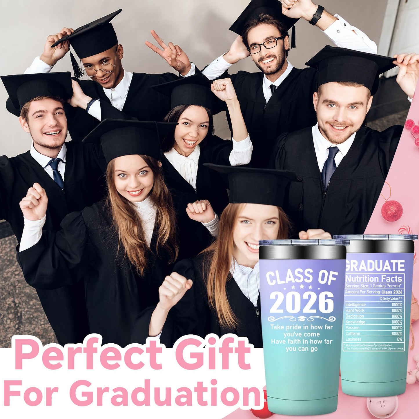 Fufandi Graduation Gifts - Class of 2025 Graduation Gift - College High School Graduations Gifts for Her - Congratulations Gift for Women - Tumbler Cup 20oz