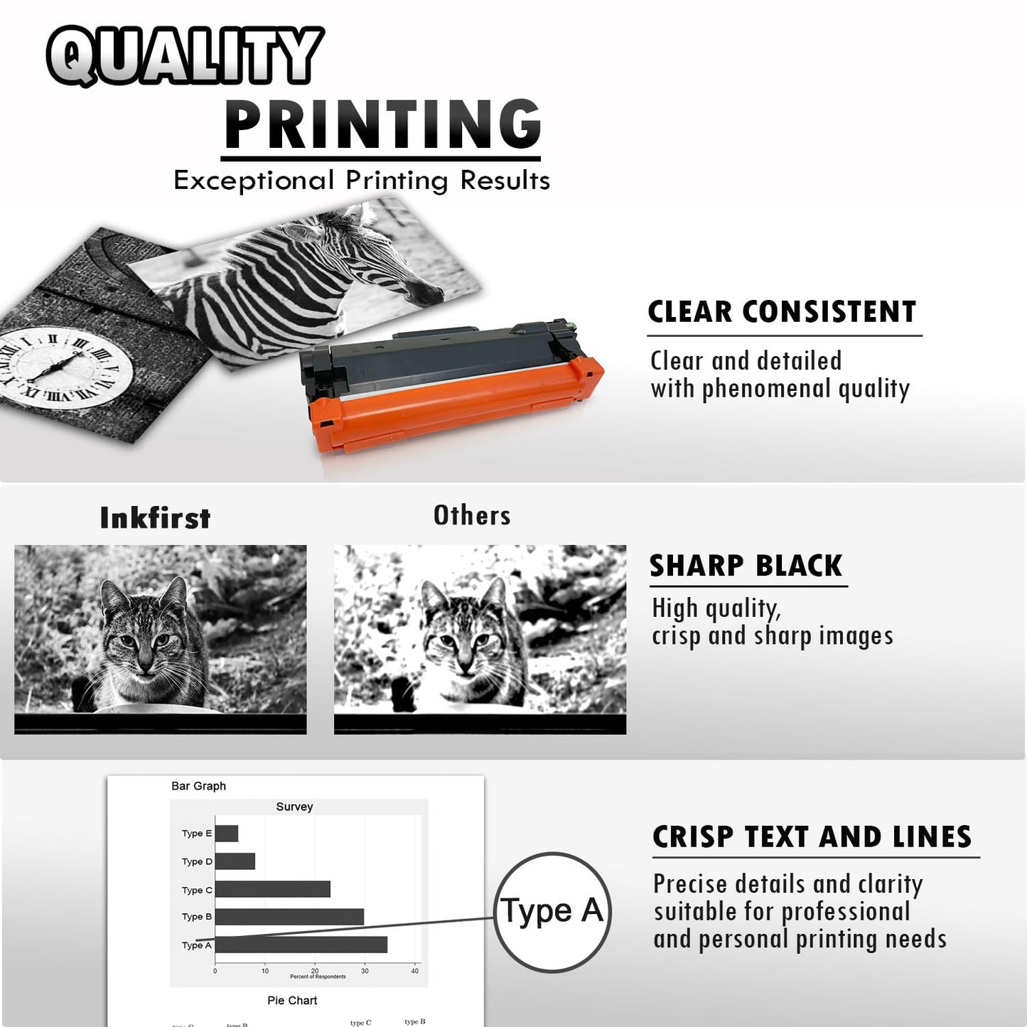 4 Inkfirst Compatible Toner Cartridges TN830XL 830XL Replacement for Brother TN830XL HL-L2865DW DCP-L2640DW MFC-L2807DW MFC-L2820DW HL-L2405W HL-L2460DW HL-L2460DWXL HL-L2465DW HL-L2480DW