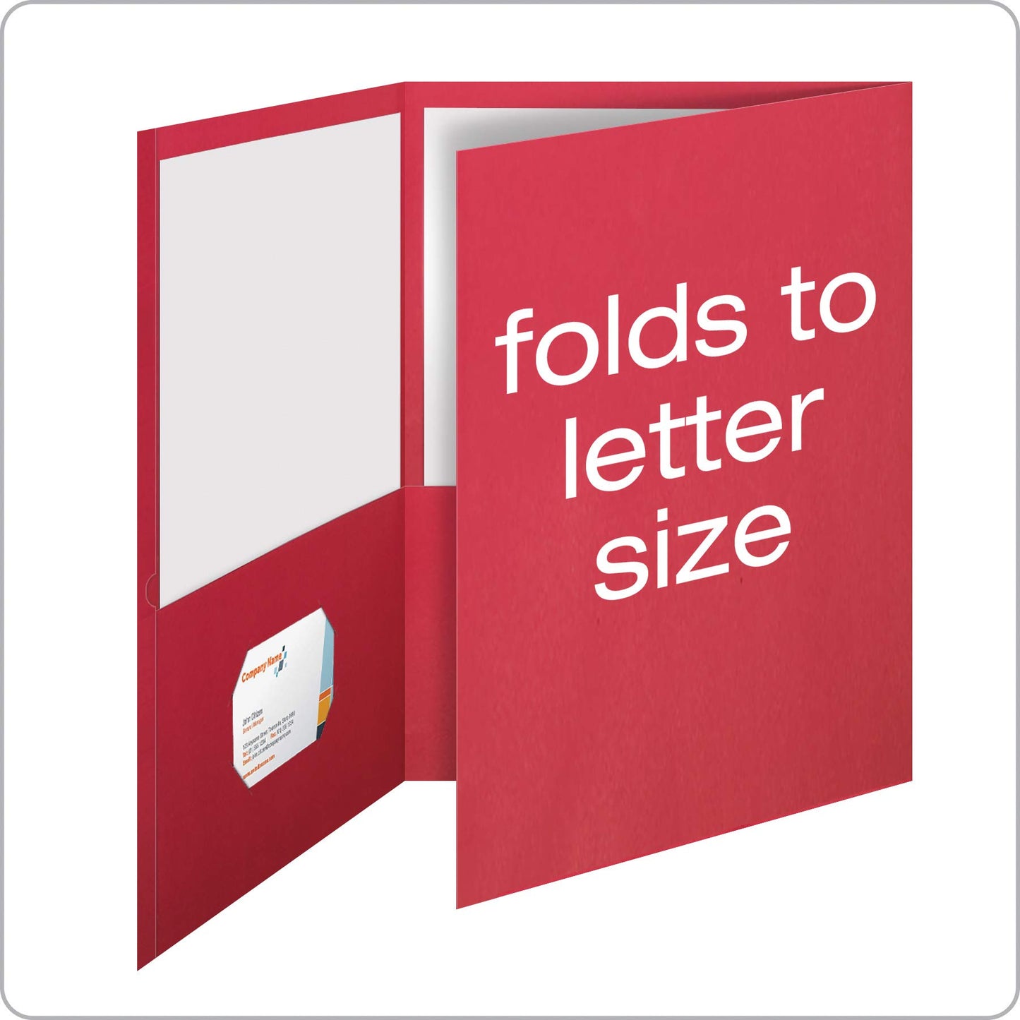 Oxford Folders, Tri-Fold Pocket, Letter Size, 8.5 x 11 Inches, Red, 3 Pockets, 150-Sheet Capacity, Paper Material, Business Card Holder, 20-Pack for School or Office Use