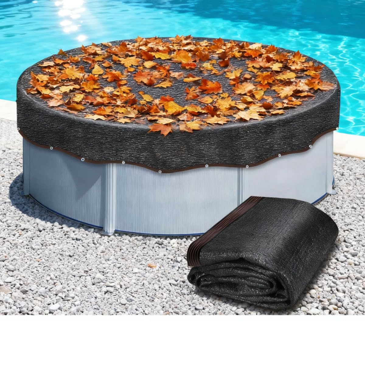 24ft Pool Leaf Net Cover,Round Swimming Pool Leaf Net for Inground and Above Ground Pools