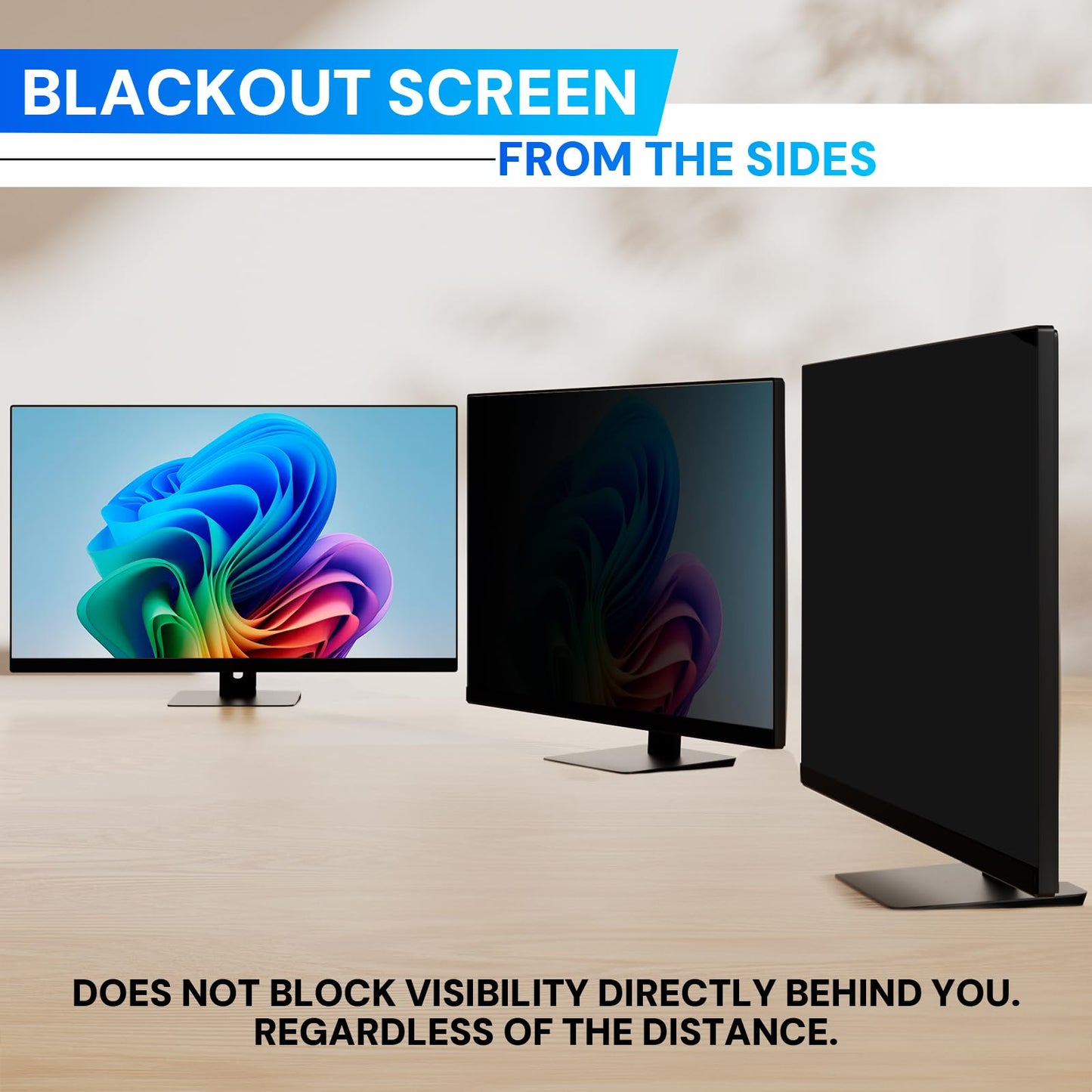 24 Inch Computer Privacy Screen Filter for 16:9 Widescreen Monitor, Removable Computer Screen Privacy Shield and 24 Inch Anti Blue Light Glare Filter
