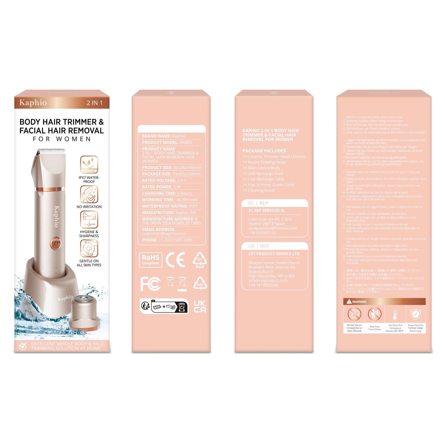 Bikini Trimmer for Women Pubic Hair: Eletctric Razors for Women - Rechargeable Eletctric Shaver - IPX7 Waterproof Bikini Trimmer for Underarm Leg Arm Body (Rose Gold)