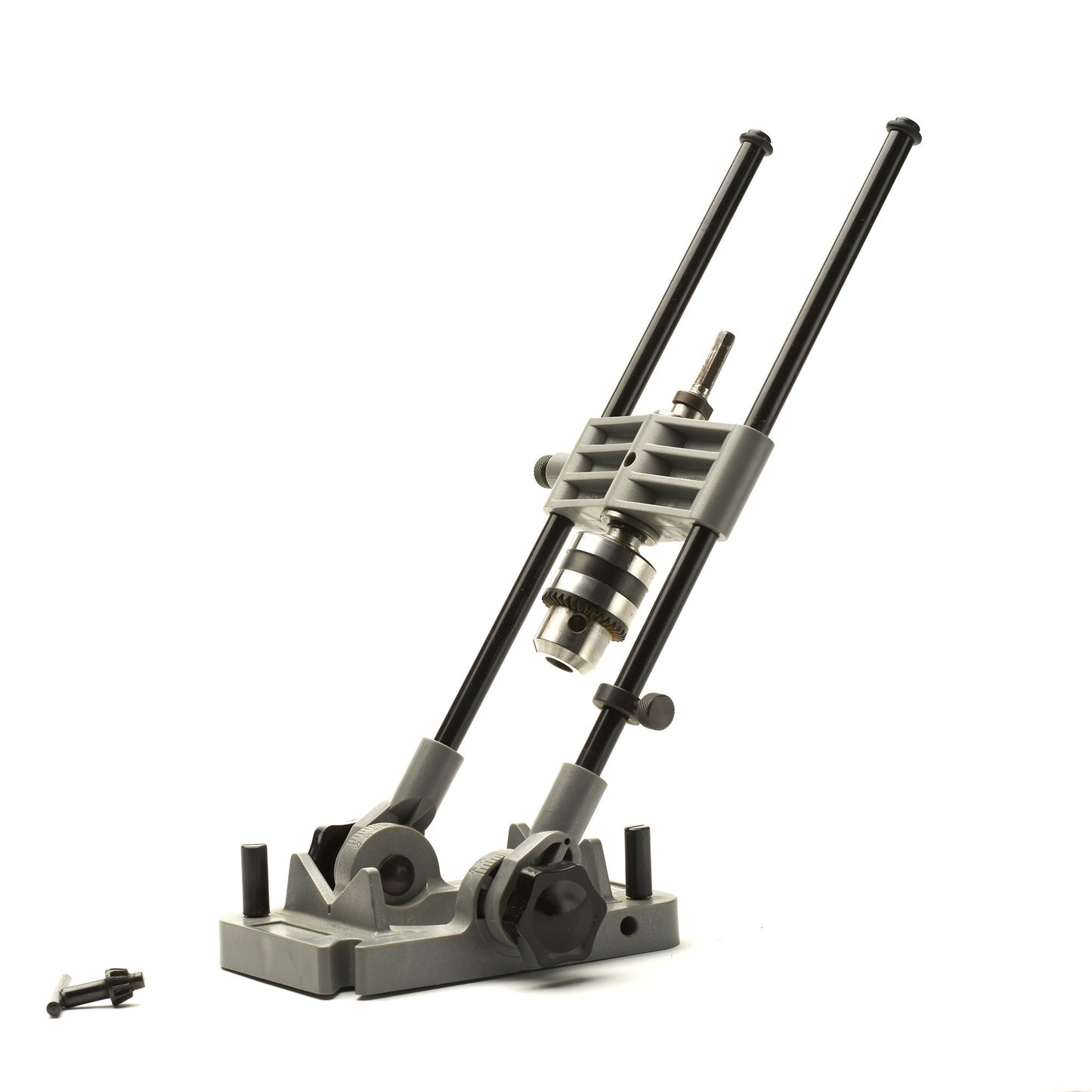 Kings County Tool Portable Drill Guide Jig | Convert Hand Drill to Drill Press | Bore Up to 45-Degree Angles | 3/8-Inch Shaft and Chuck | 5-Degree Increments | Depth Stop Included