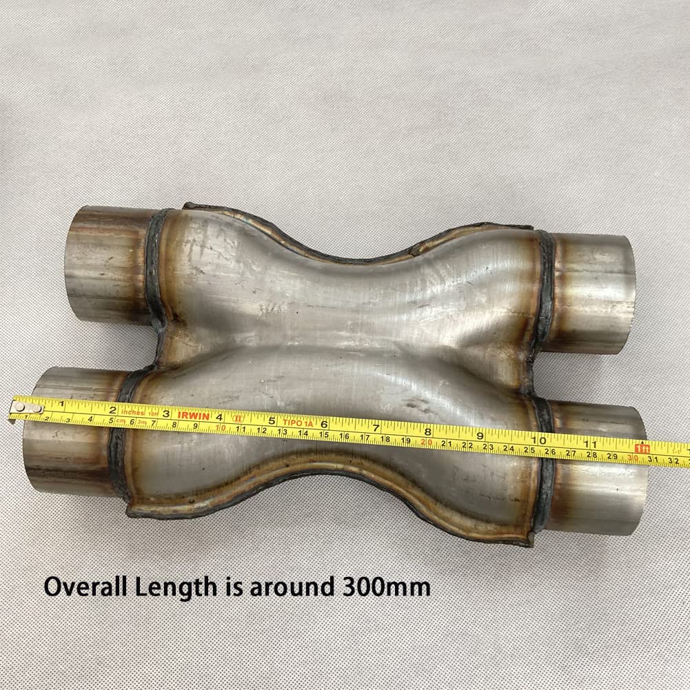 RCCT 3’’ X Pipe-Stainless Steel 409 3 Inch X Pipe Exhaust Fit for Muffler Shop(3 Inch)