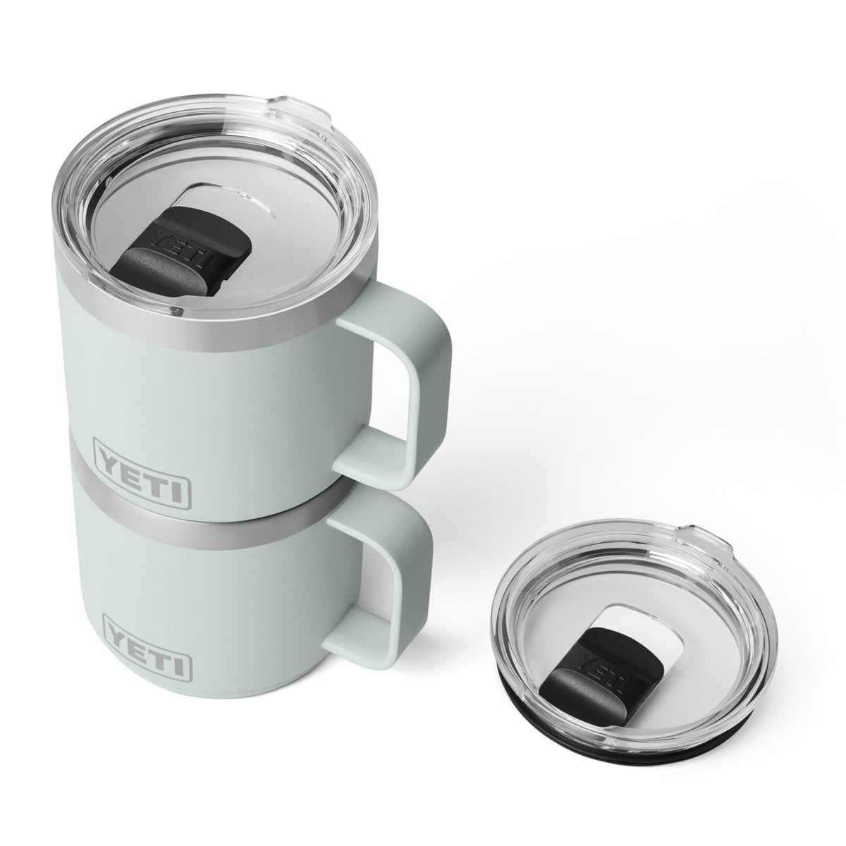 YETI Rambler 14 oz Ceramic Lined Stackable Mug, Vacuum Insulated, Stainless Steel with MagSlider Lid, Ridgeline