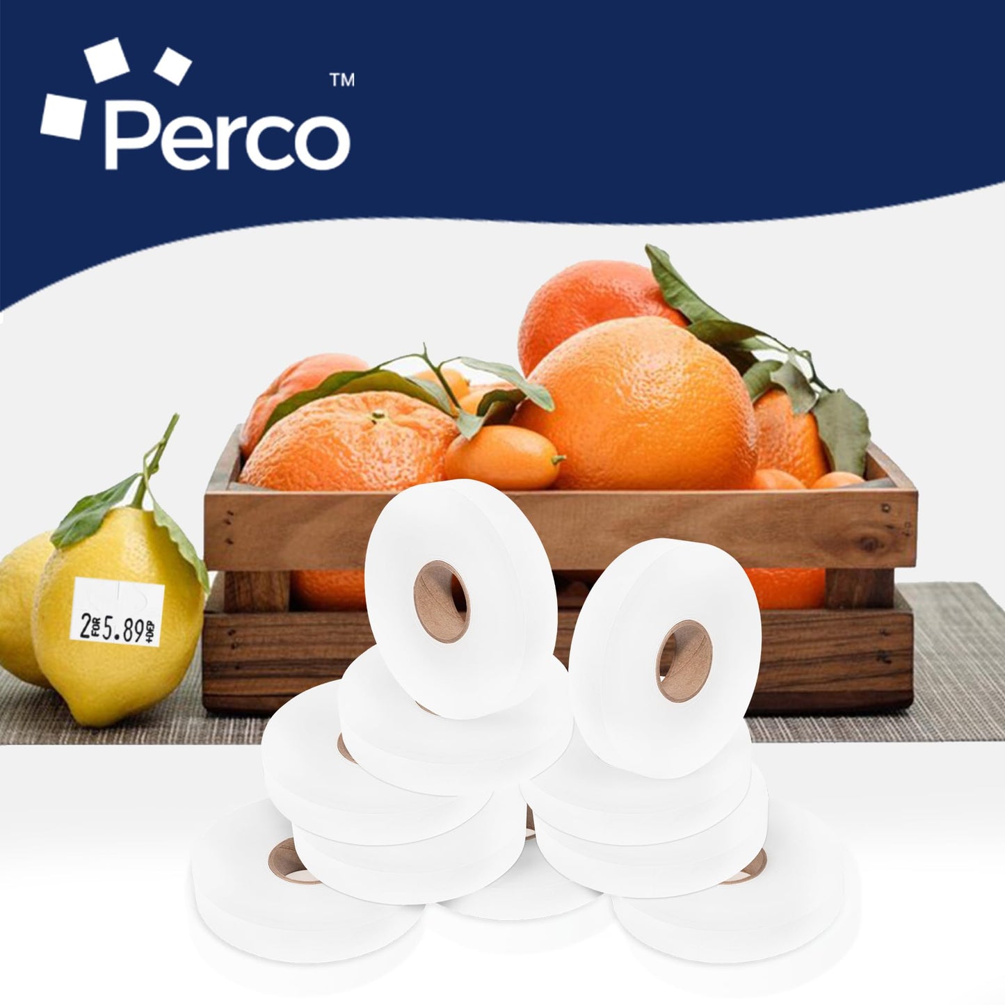 Perco White Pricing Labels for Monarch 1130 Price Gun - 1 Sleeve, 25,000 Blank Marking Labels - with Ink Roll Included