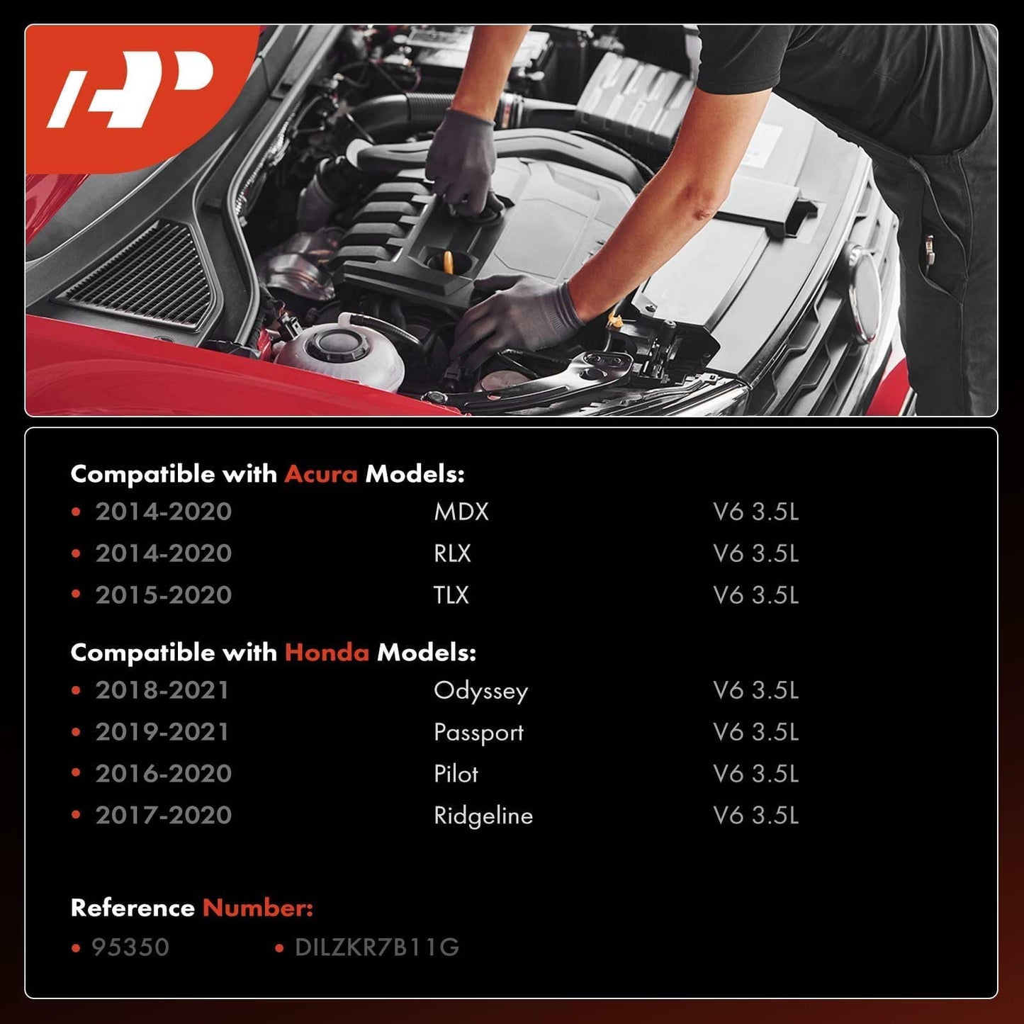 A-Premium Double Iridium Spark Plugs Compatible with Honda Pilot 2016-2020, Odyssey 2018-2021, Ridgeline 2017-2020, Passport 2019-2021 & Acura MDX 2014-2020, TLX 2015-2020, RLX, 3.5L, Pack of 6