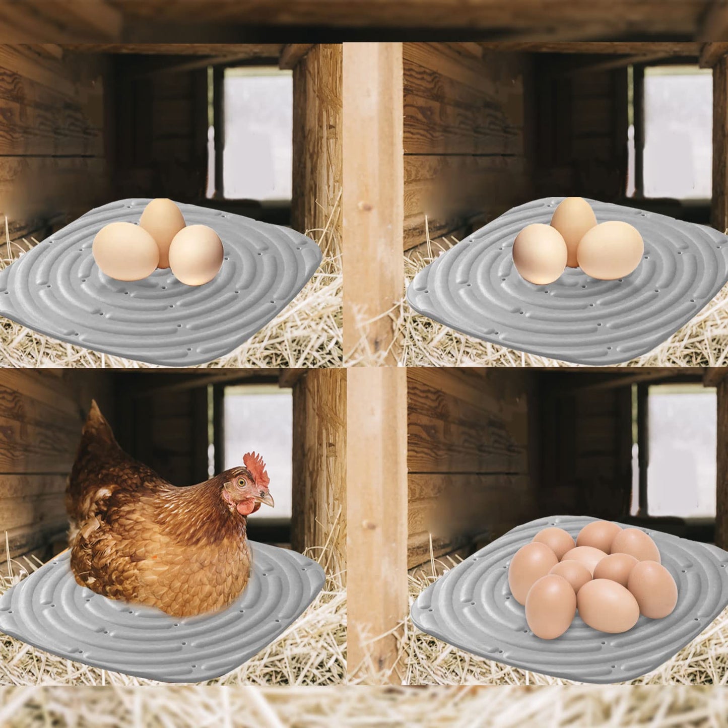 8 Pack Washable Nest Pads, Sponges Nesting Box Liners, Chicken Bedding for Coop, Laying Eggs Boxes, Nesting Pads, Coop Accessories (Gray)