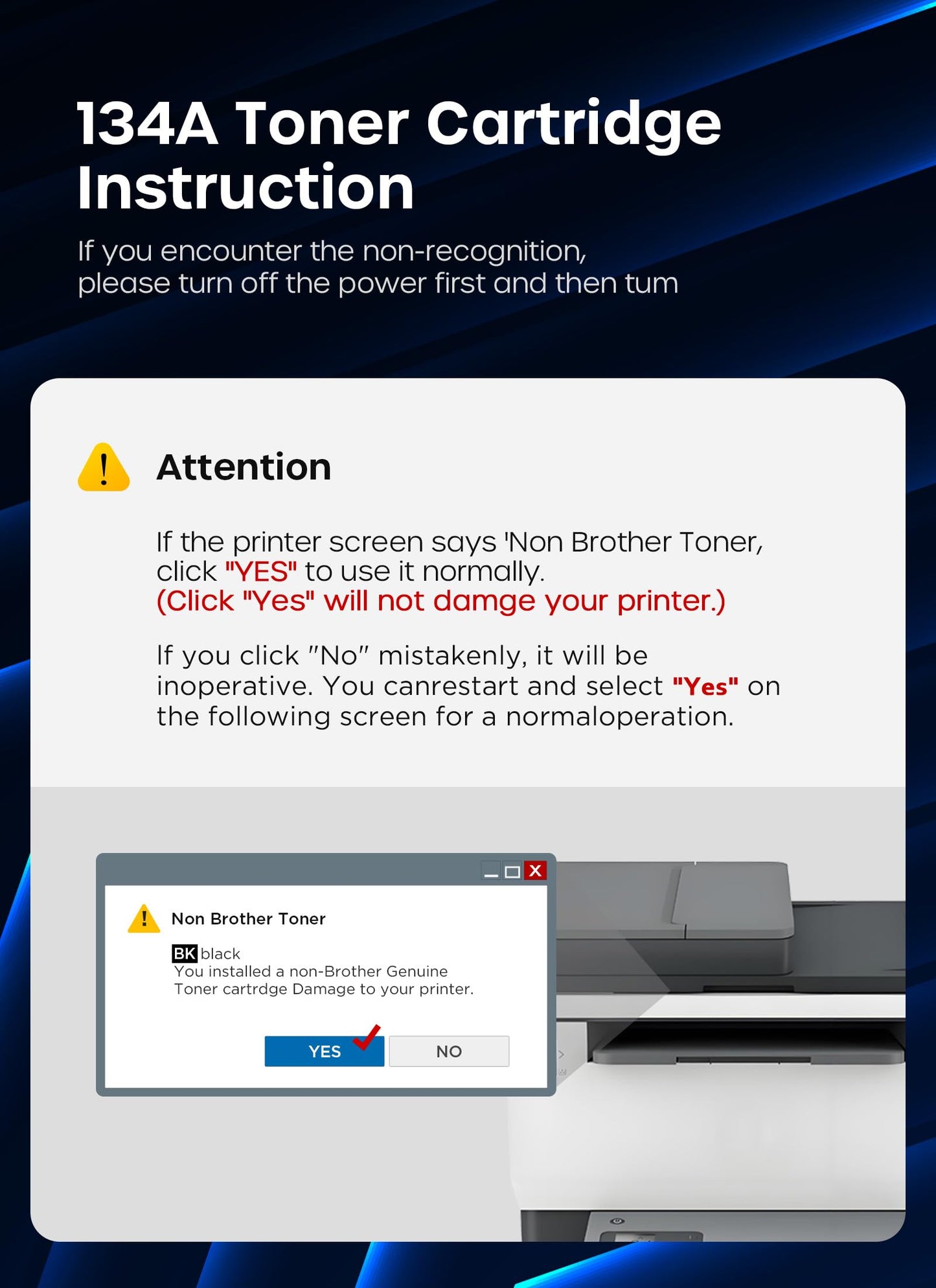 134A Black Toner Cartridges (with Chip) Replacement Compatible for HP 134A W1340A 134X W1340X Toner Cartridges Work with Laserjet M209dw MFP M234dw M234sdw M234sdn Printer (2 Black)