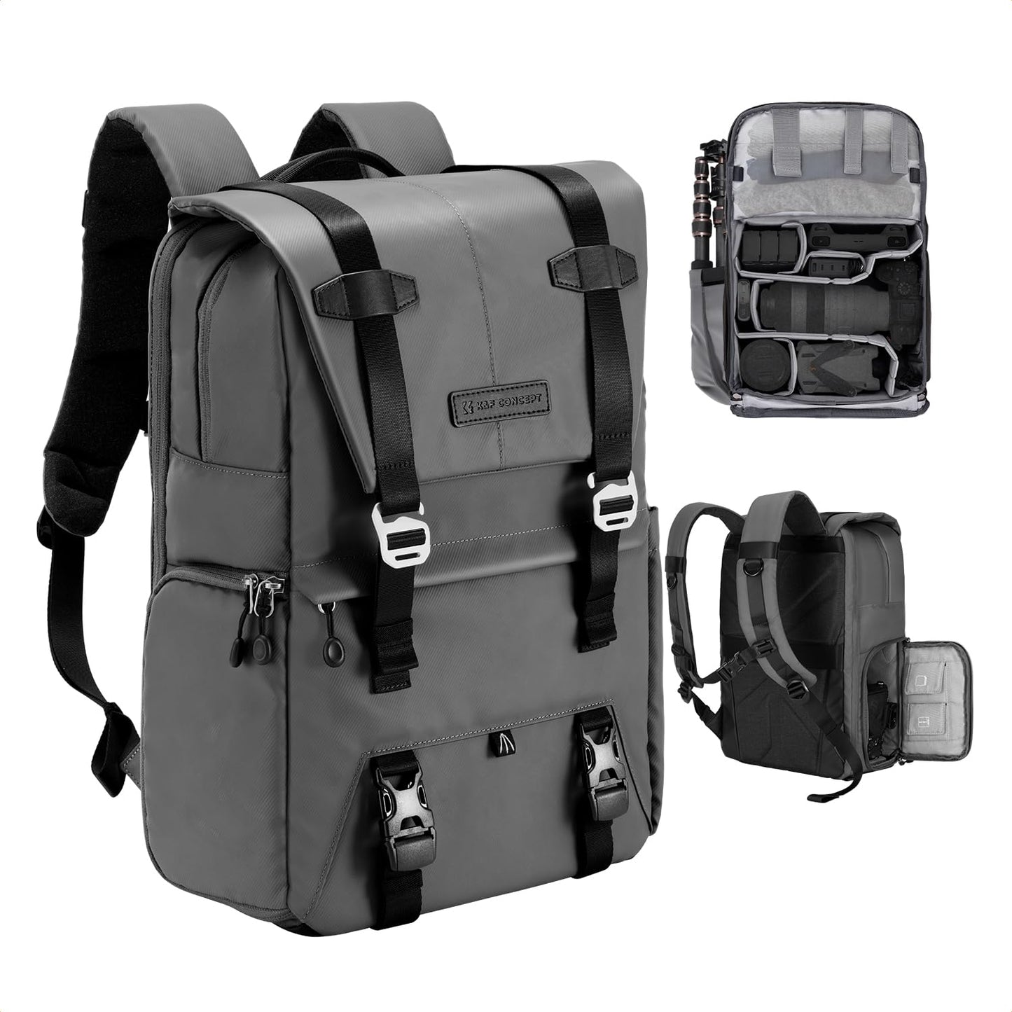 K&F Concept Camera Backpack, Camera Bags for Photographers Large Capacity Camera Case with Raincover,15-15.6 Inch Laptop Compartment Compatible for Canon/Nikon/Sony/DJI Mavic Drone(Beta Backpack 20L)